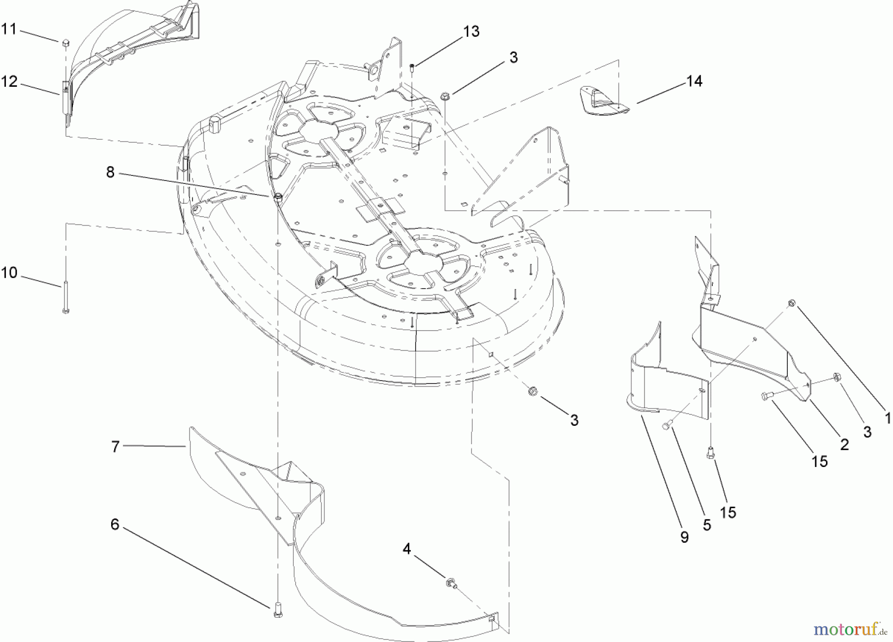 Toro Neu Mowers, Zero-Turn 74402 (Z380) - Toro TimeCutter Z380 Riding Mower, 2005 (250000001-250999999) 38 INCH DECK RECYCLER ASSEMBLY