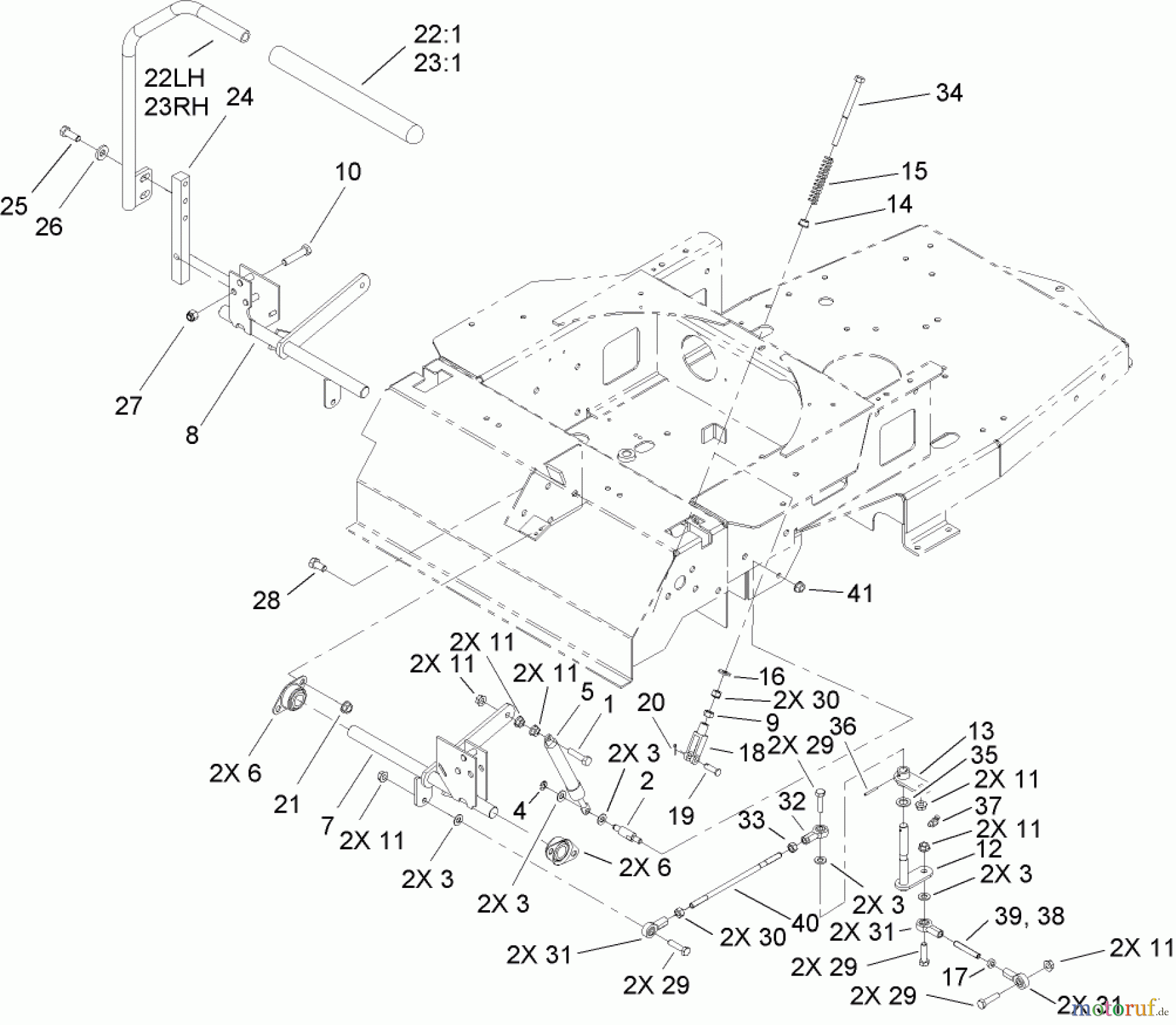  Toro Neu Mowers, Zero-Turn 74406 (ZX440) - Toro TimeCutter ZX440 Riding Mower, 2005 (250000001-250999999) MOTION CONTROL SYSTEM ASSEMBLY
