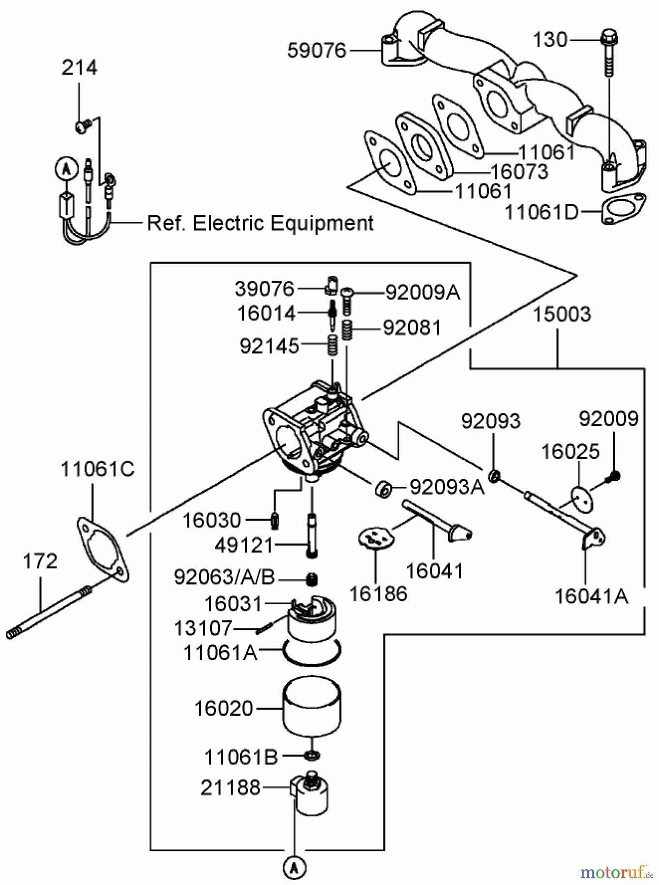  Toro Neu Mowers, Zero-Turn 74406 (ZX440) - Toro TimeCutter ZX440 Riding Mower, 2006 (260000241-260999999) CARBURETOR ASSEMBLY KAWASAKI FH541V-BS50-R