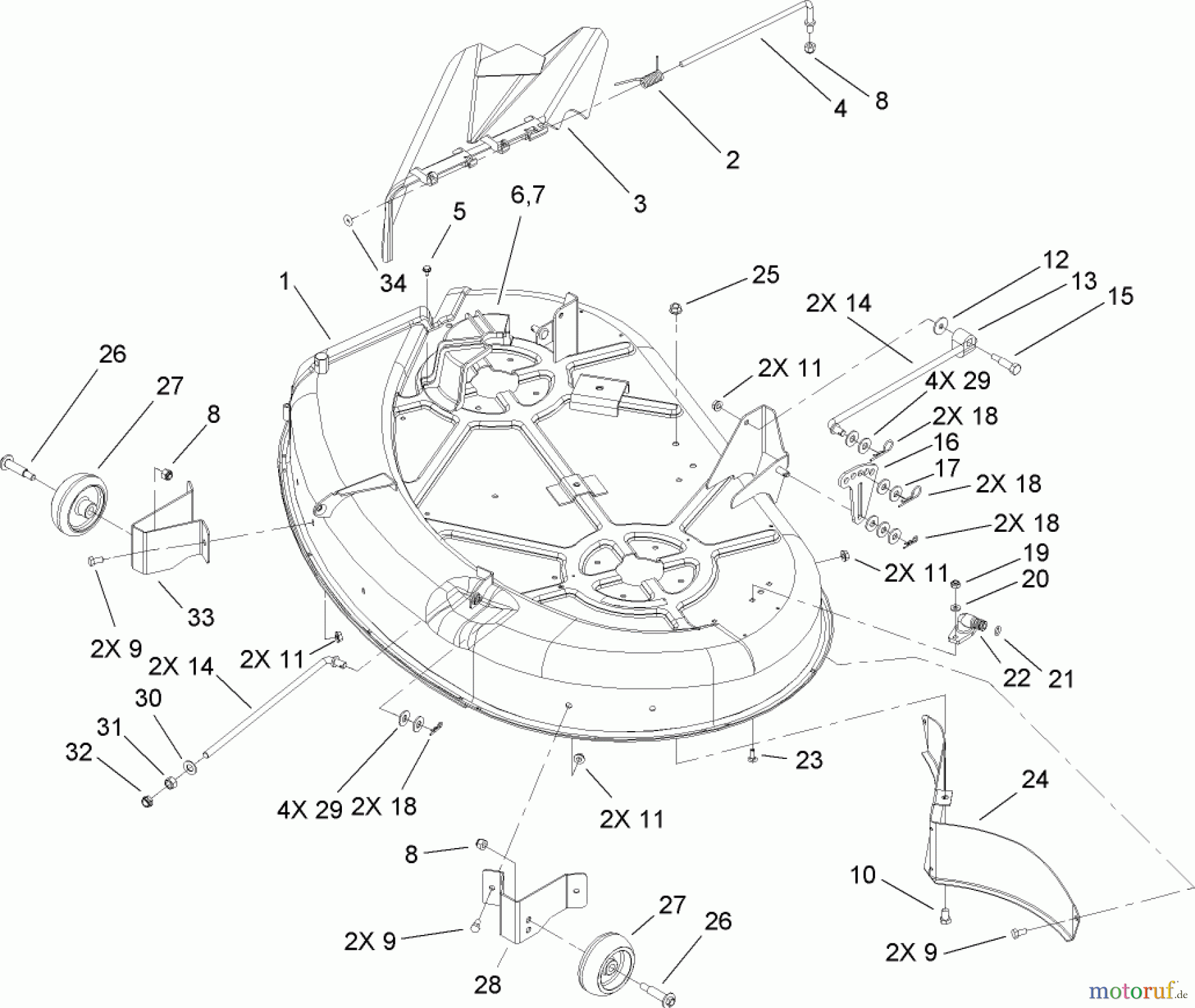  Toro Neu Mowers, Zero-Turn 74425 (Z530) - Toro TimeCutter Z530 Riding Mower, 2007 (270000001-270999999) 42IN DECK ASSEMBLY