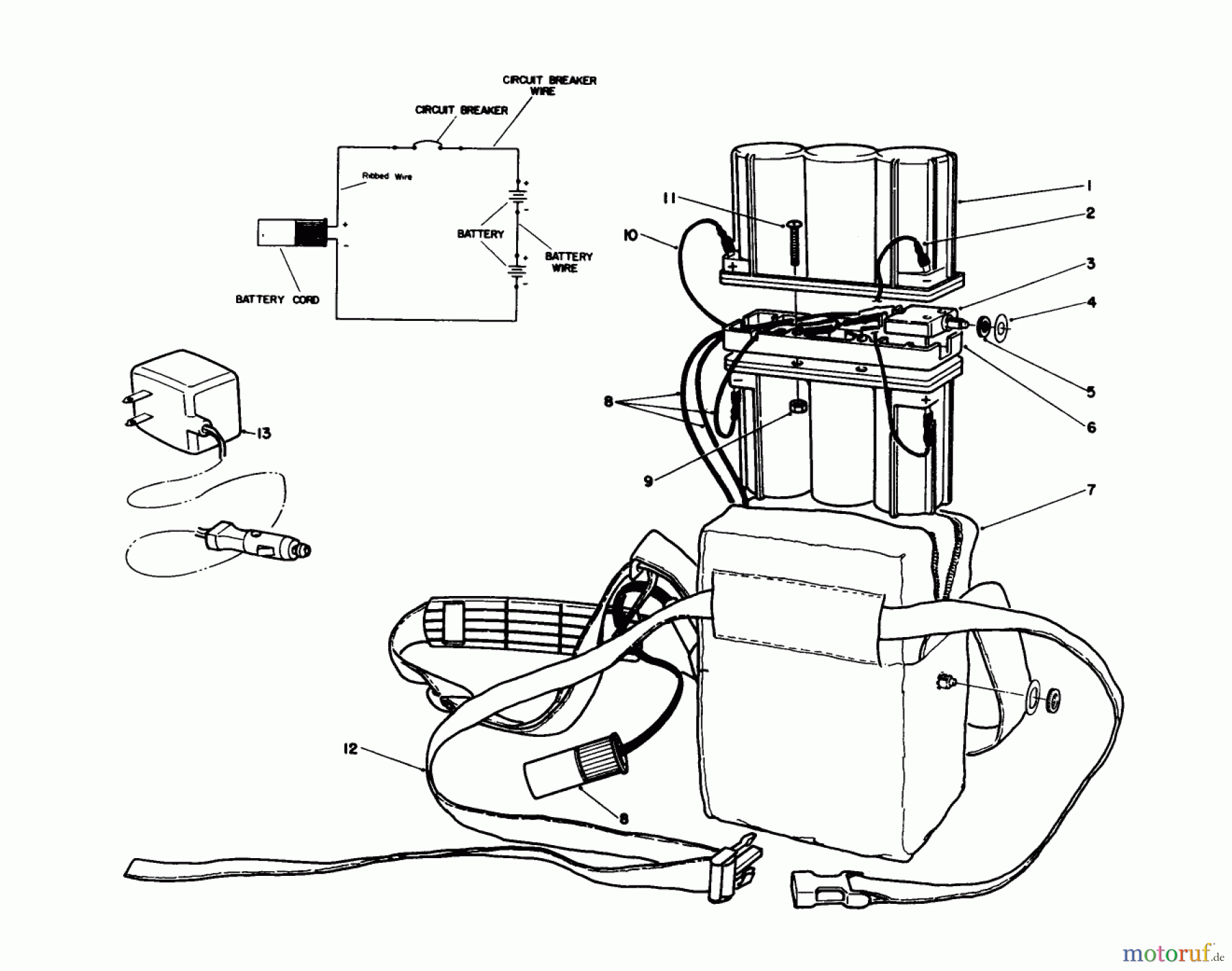  Toro Neu Blowers/Vacuums/Chippers/Shredders 51790 - Toro Mini Blower, With Battery Pack, 1991 (1000001-1999999) BATTERY PACK ASSEMBLY