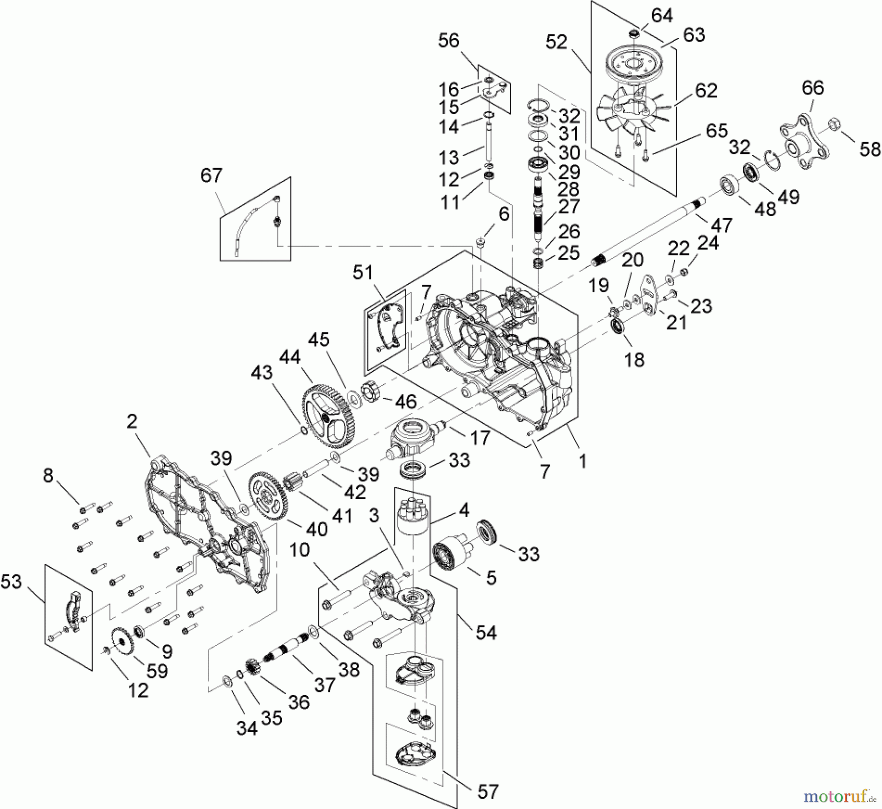  Toro Neu Mowers, Zero-Turn 74434 (ZD530) - Toro TimeCutter ZD530 Riding Mower, 2007 (270000001-270999999) RH HYDRO TRANSAXLE ASSEMBLY NO. 112-4761