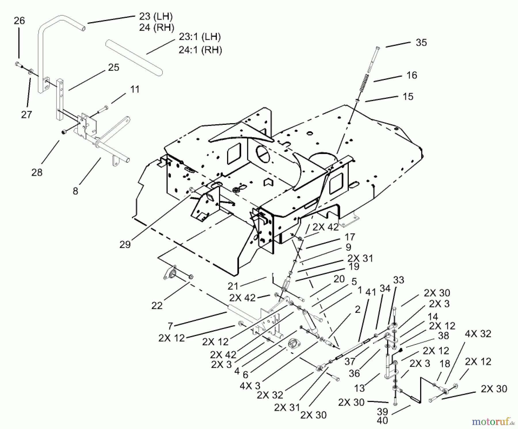  Toro Neu Mowers, Zero-Turn 74502 (17-44ZX) - Toro 17-44ZX TimeCutter ZX Riding Mower, 2003 (230000001-230999999) MOTION CONTROL ASSEMBLY