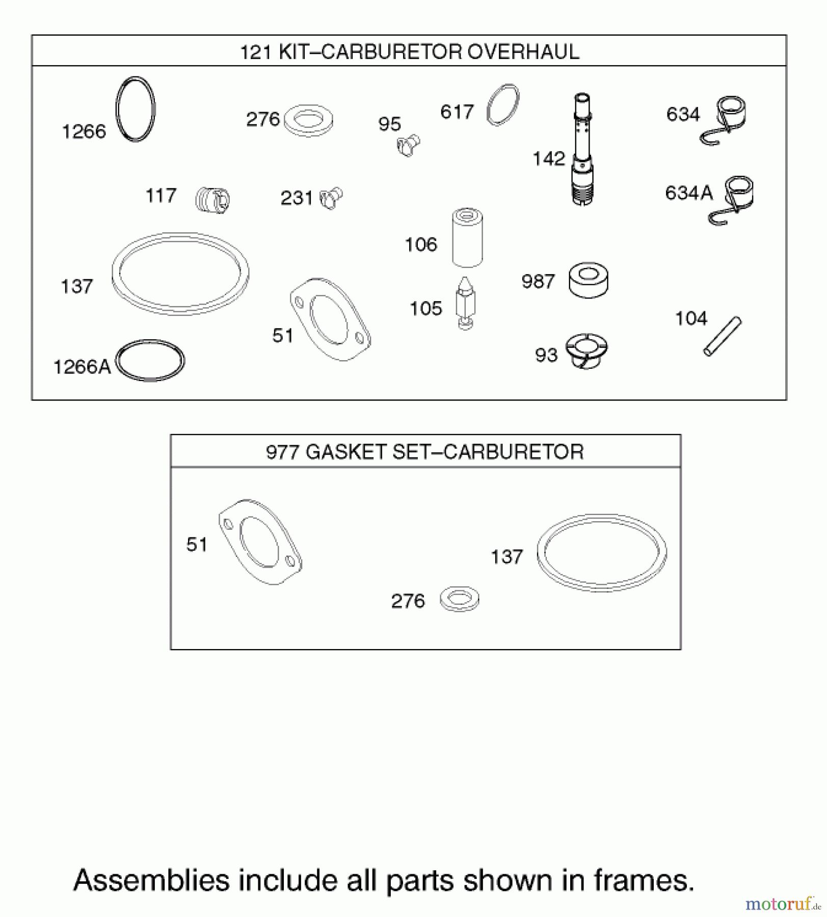 Toro Neu Mowers, Zero-Turn 74502 (Z16-44) - Toro Z16-44 TimeCutter Z Riding Mower, 2002 (220000001-220999999) CARBURETOR OVERHAUL KIT ASSEMBLY BRIGGS AND STRATTON 31E777-0126-E1