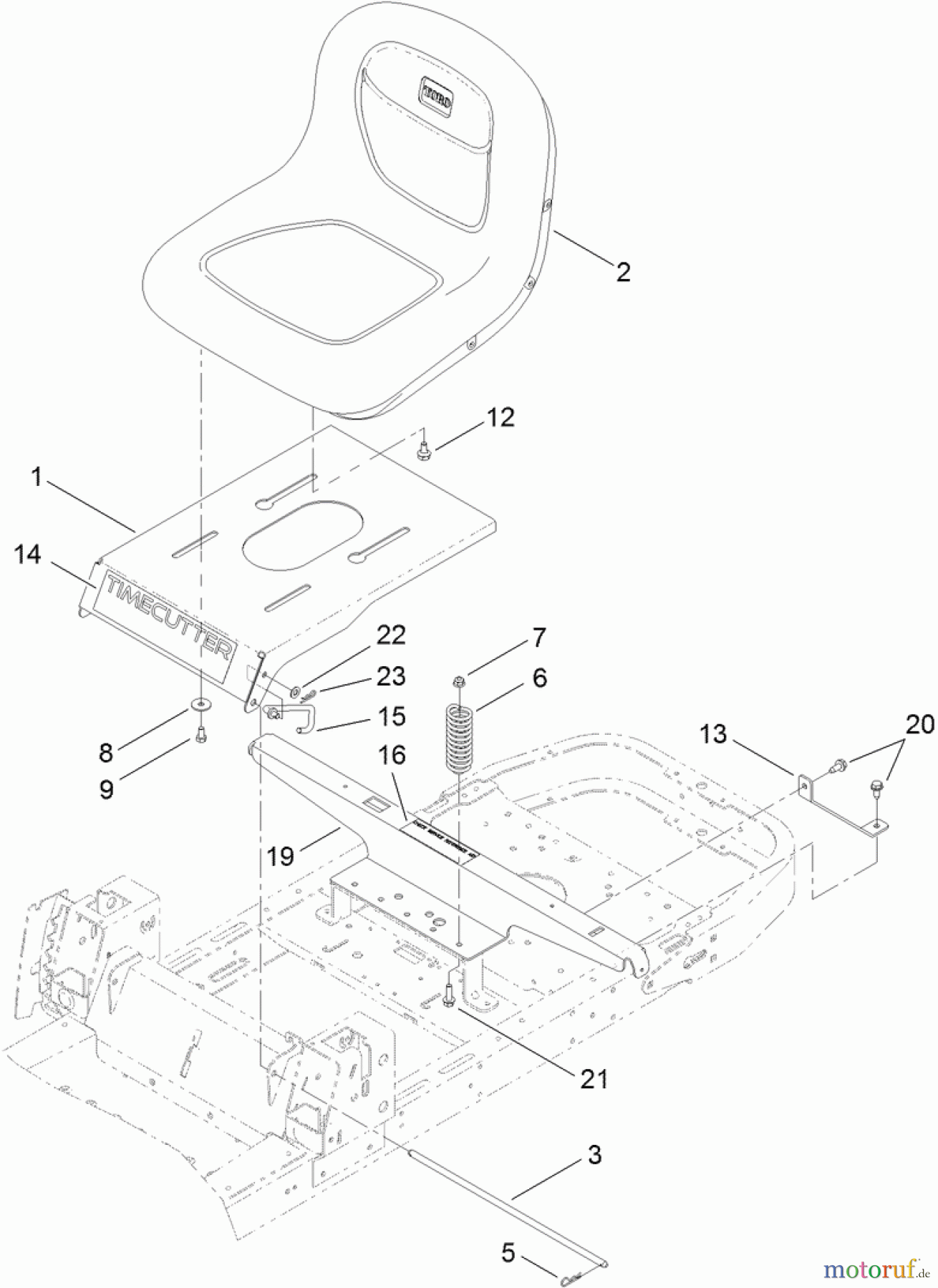 Toro Neu Mowers, Zero-Turn 74620 (3200) - Toro TimeCutter SS 3200 Riding Mower, 2011 (311000001-311999999) SEAT ASSEMBLY