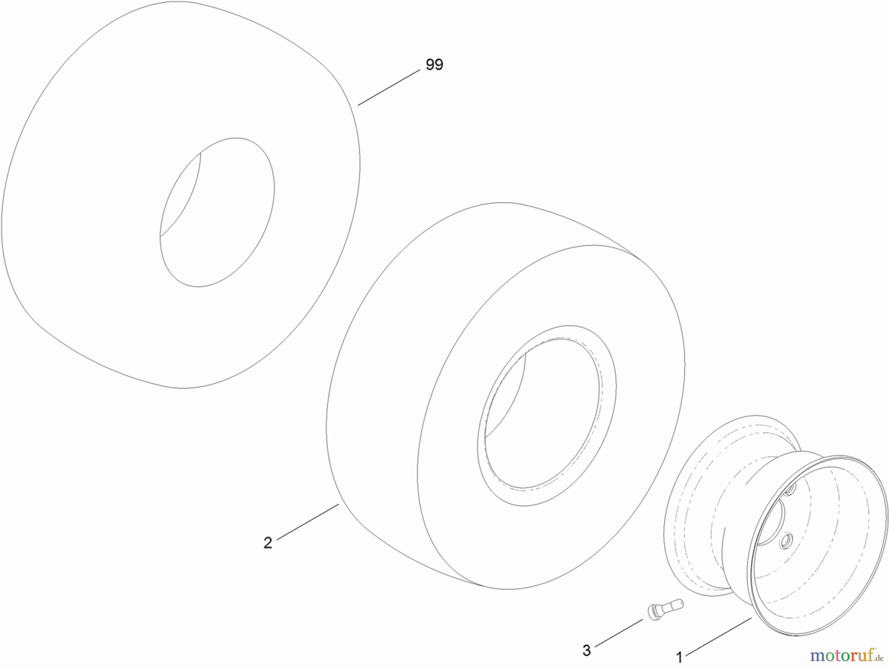  Toro Neu Mowers, Zero-Turn 74626 (4260) - Toro TimeCutter SS 4260 Riding Mower, 2011 (311000001-311999999) WHEEL AND TIRE ASSEMBLY NO. 119-3465