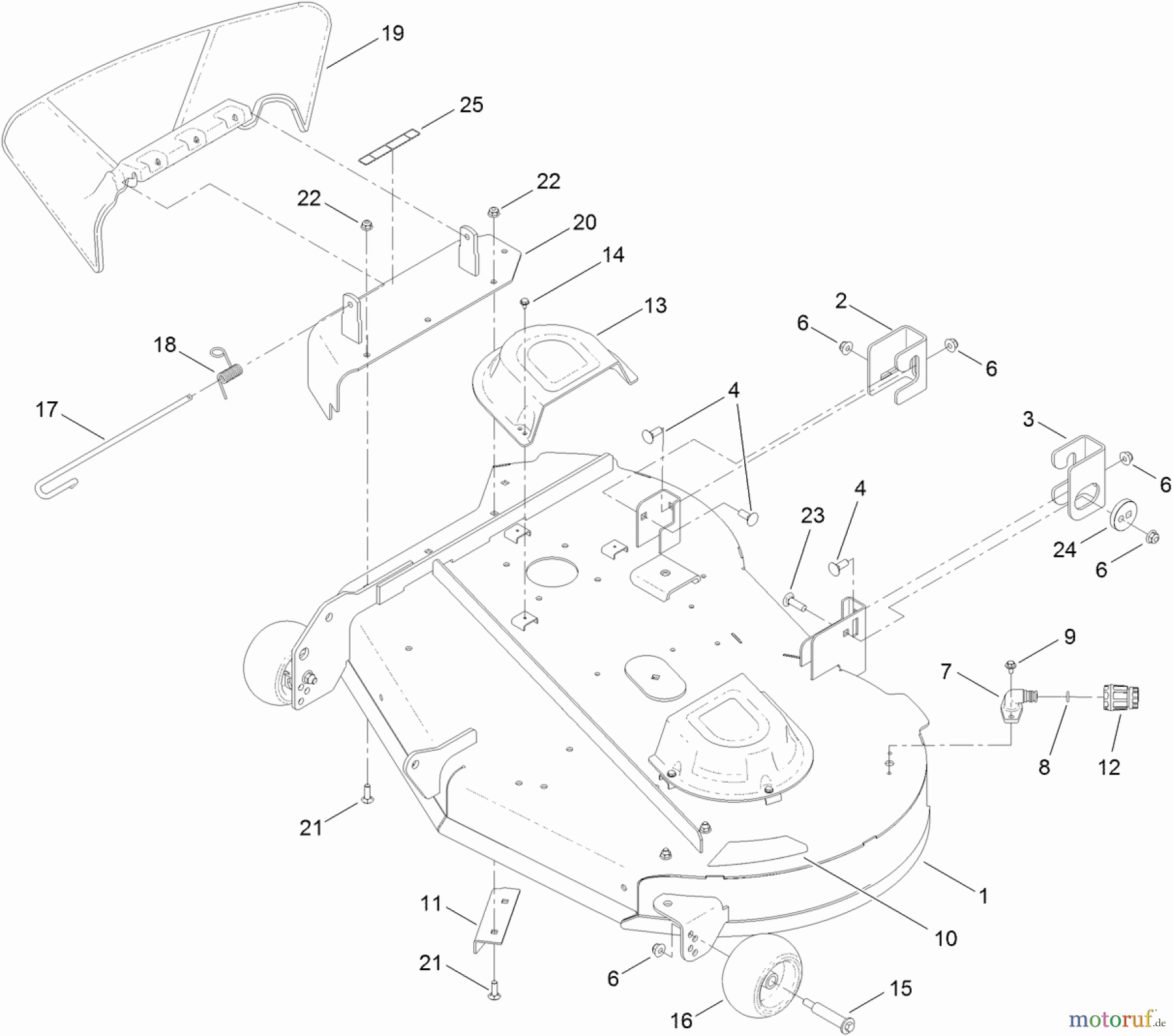  Toro Neu Mowers, Zero-Turn 74640 (4260) - Toro TimeCutter MX 4260 Riding Mower, 2012 (SN 312000001-312999999) 42 INCH DECK ASSEMBLY