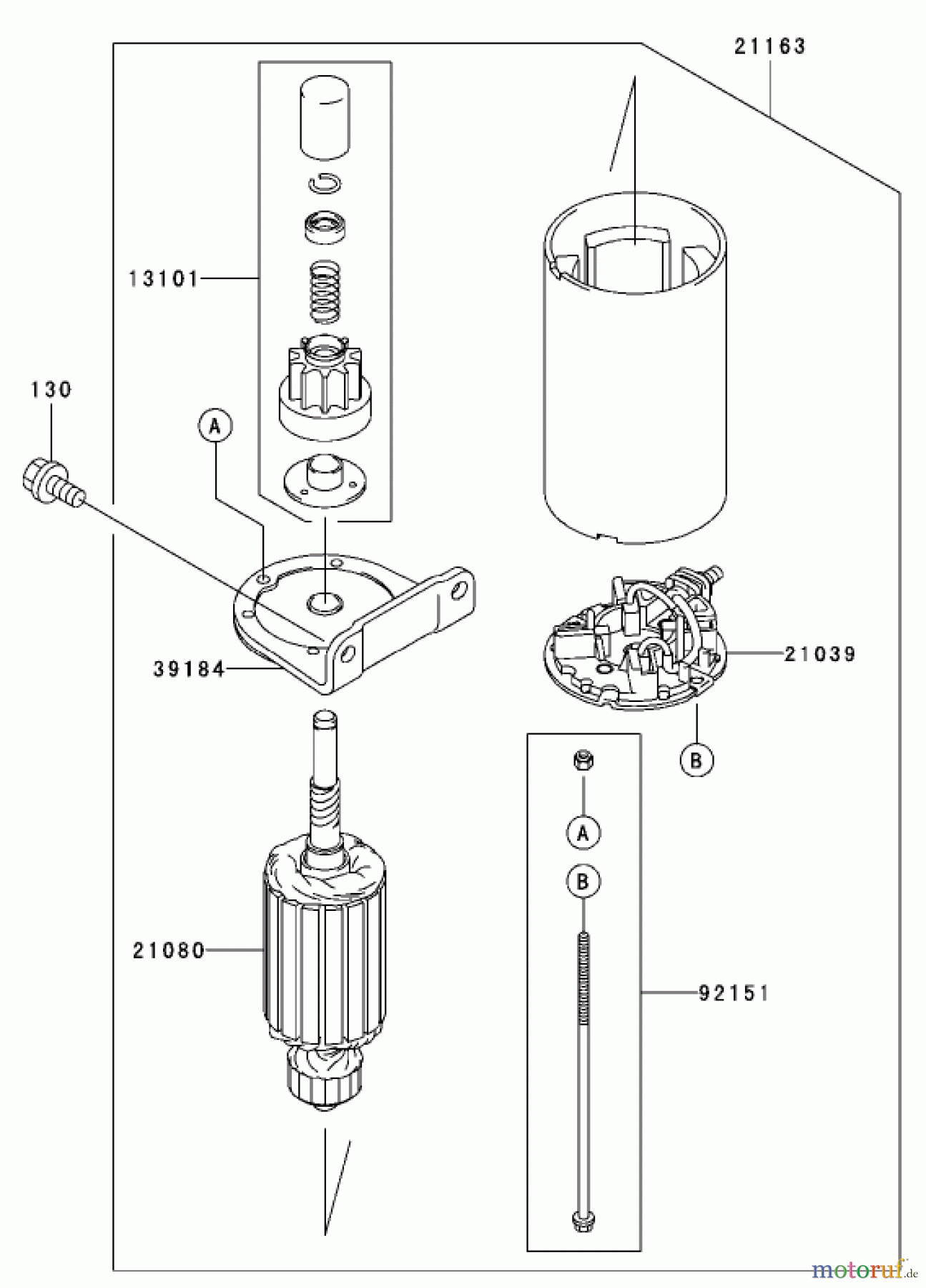  Toro Neu Mowers, Zero-Turn 74801 (18-52ZX) - Toro 18-52ZX TimeCutter ZX Riding Mower, 2003 (230000001-230999999) STARTER ASSEMBLY KAWASAKI FH531V-CS07