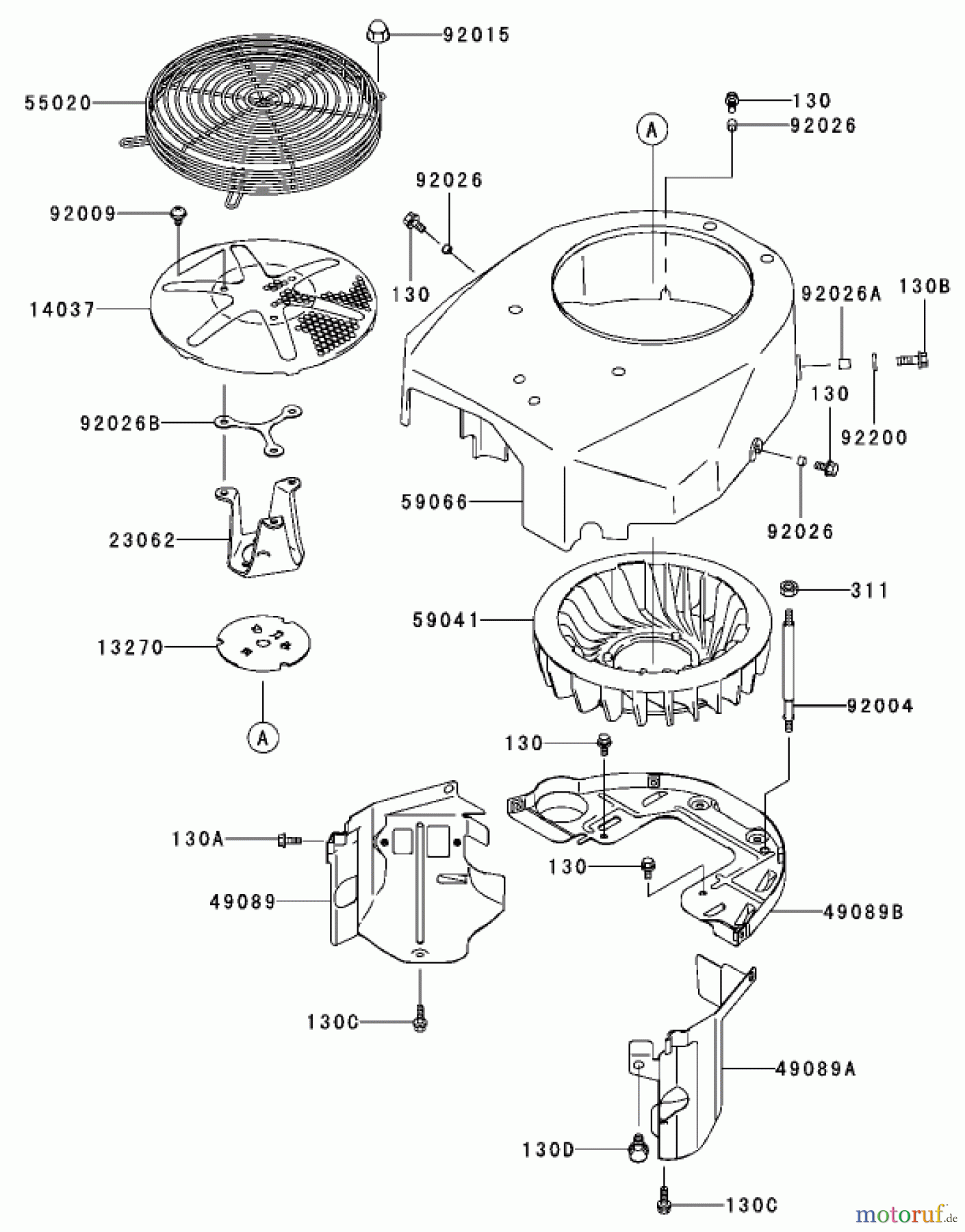  Toro Neu Mowers, Zero-Turn 74801 (Z18-52) - Toro Z18-52 TimeCutter Z Riding Mower, 2002 (220000001-220999999) COOLING EQUIPMENT ASSEMBLY KAWASAKI FH 531V-AS07