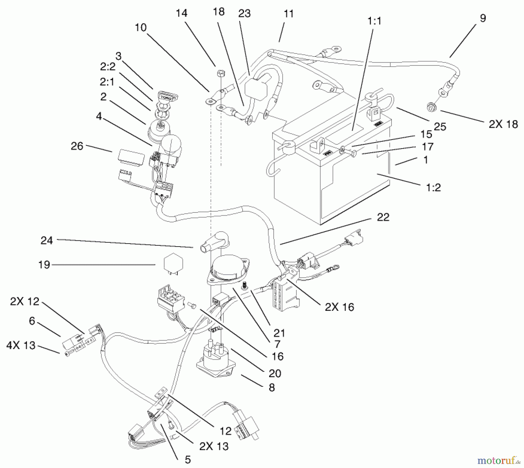  Toro Neu Mowers, Zero-Turn 74801 (Z18-52) - Toro Z18-52 TimeCutter Z Riding Mower, 2002 (220000001-220999999) ELECTRICAL ASSEMBLY