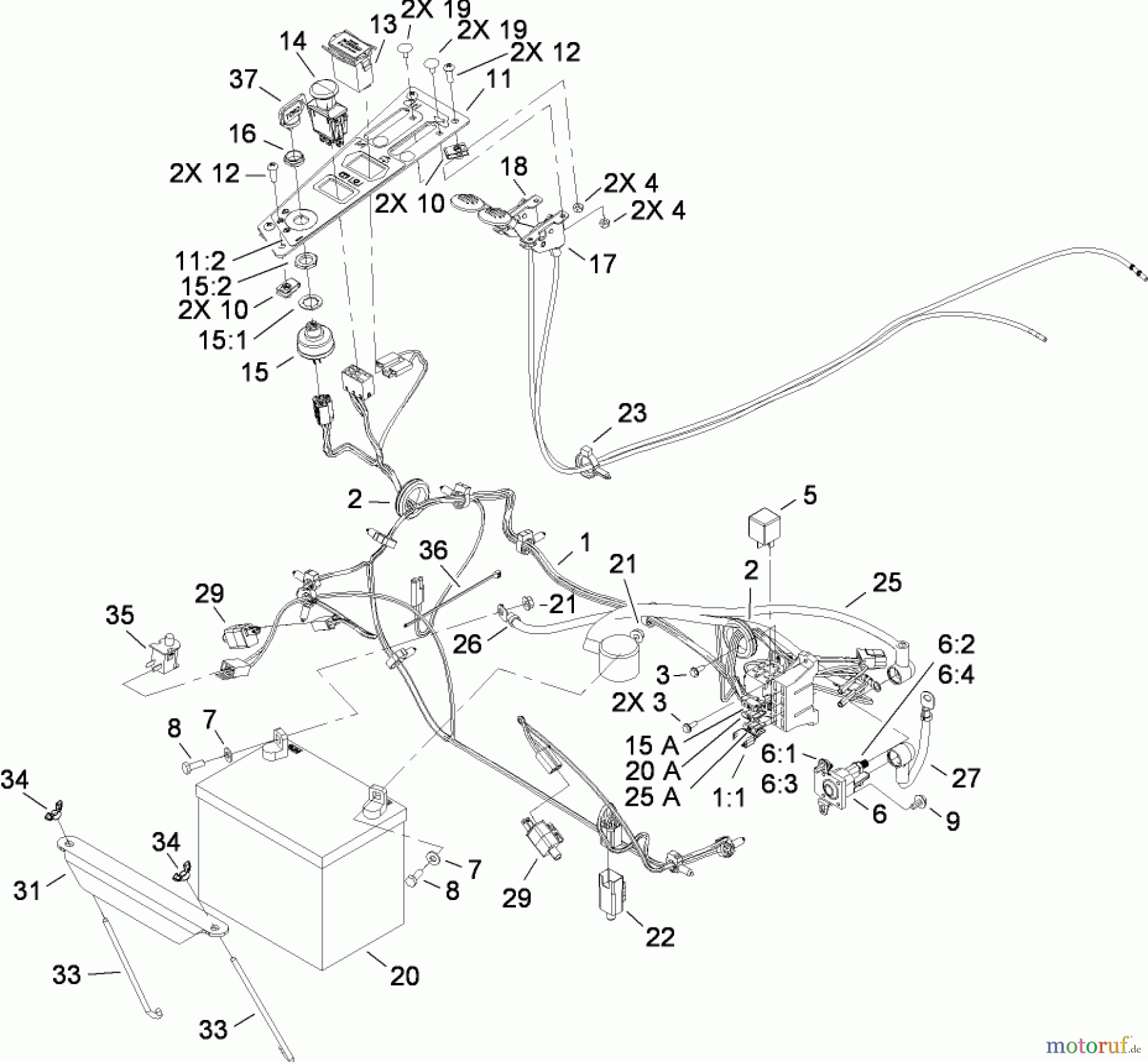 Toro Neu Mowers, Zero-Turn 74815 (Z5200) - Toro TITAN Z5200 Zero-Turn-Radius Riding Mower, 2009 (290000001-290999999) ELECTRICAL ASSEMBLY