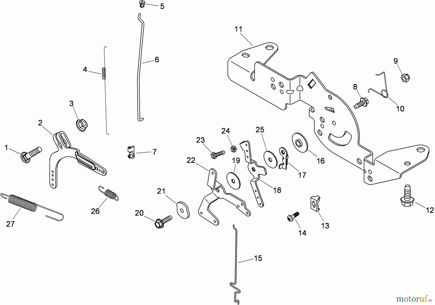  Toro Neu Mowers, Zero-Turn 74815 (Z5200) - Toro TITAN Z5200 Zero-Turn-Radius Riding Mower, 2009 (290000001-290999999) ENGINE CONTROL ASSEMBLY KOHLER SV830-0013