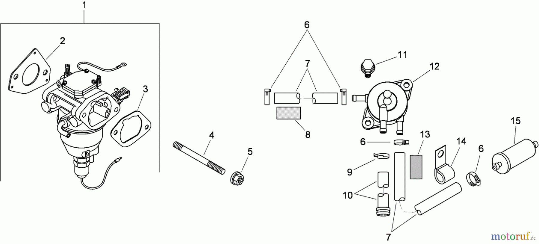  Toro Neu Mowers, Zero-Turn 74815 (Z5200) - Toro TITAN Z5200 Zero-Turn-Radius Riding Mower, 2008 (280000001-280999999) FUEL SYSTEM ASSEMBLY KOHLER SV830-0013