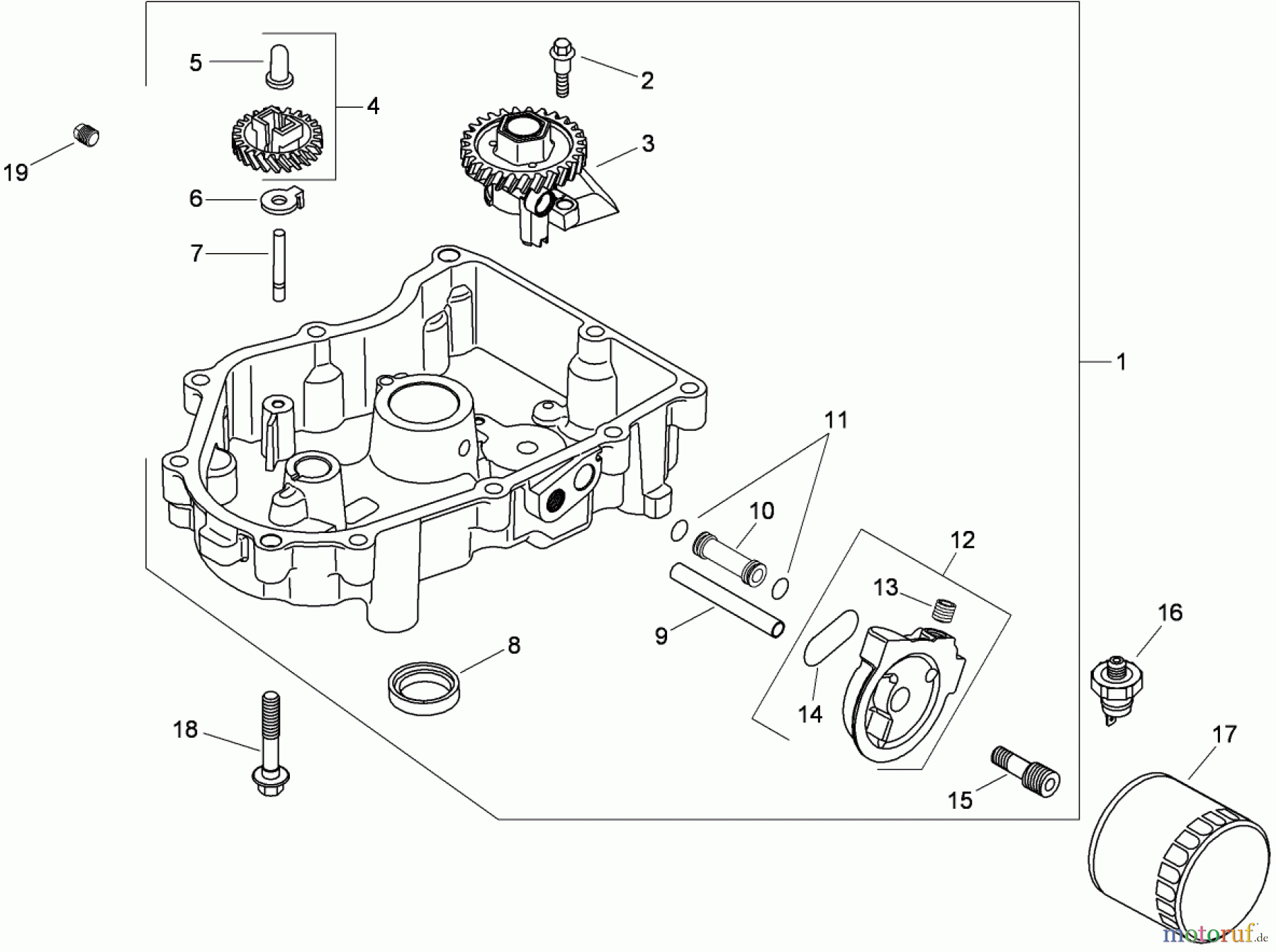  Toro Neu Mowers, Zero-Turn 74815 (Z5200) - Toro TITAN Z5200 Zero-Turn-Radius Riding Mower, 2008 (280000001-280999999) OIL PAN AND LUBRICATION ASSEMBLY KOHLER SV830-0013