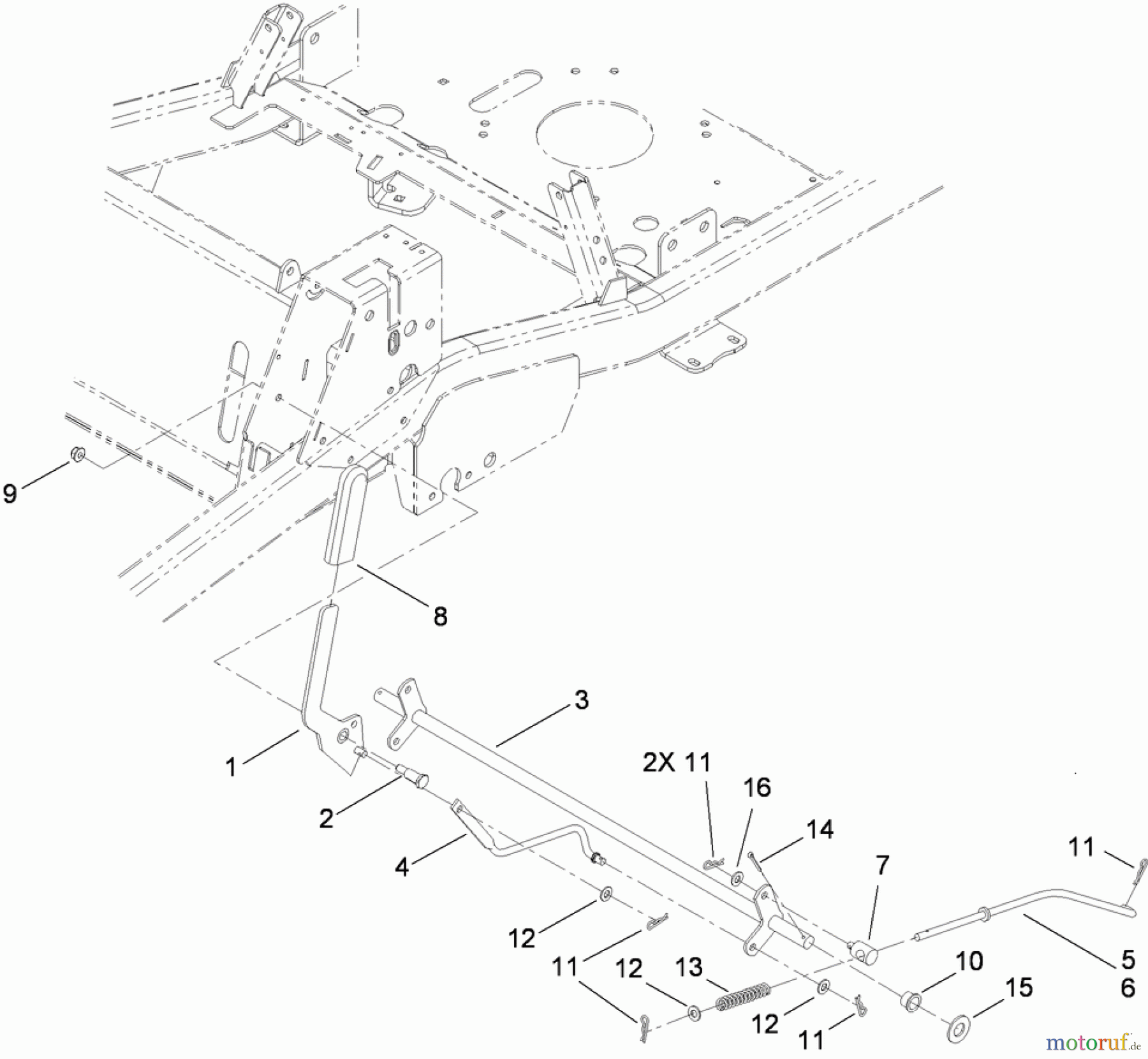  Toro Neu Mowers, Zero-Turn 74820 (ZX5000) - Toro TITAN ZX5000 Zero-Turn-Radius Riding Mower, 2009 (290000001-290999999) PARKING BRAKE ASSEMBLY