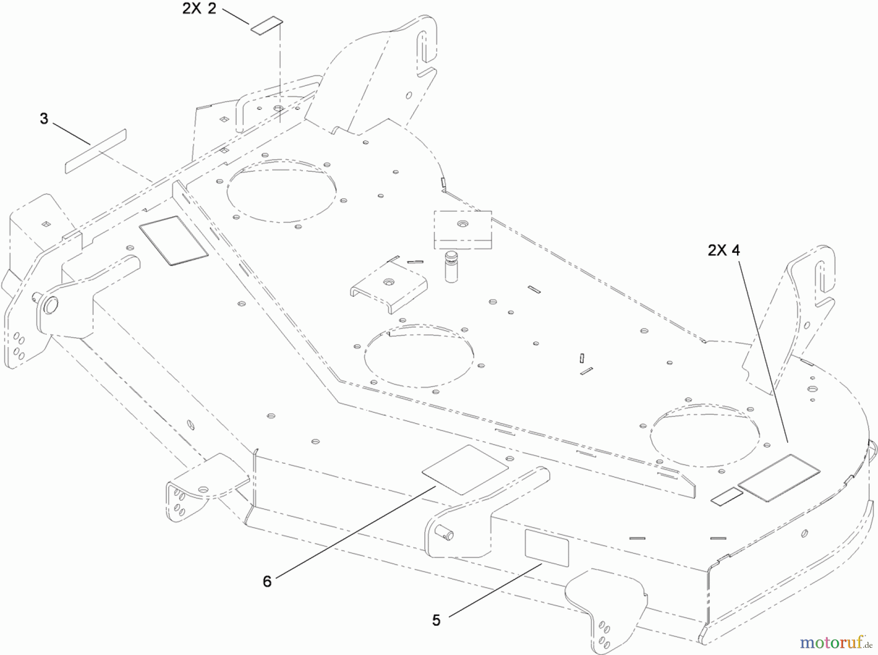  Toro Neu Mowers, Zero-Turn 74845 (ZX4820) - Toro TITAN ZX4820 Zero-Turn-Radius Riding Mower, 2011 (SN 311000001-311999999) 48 INCH DECK DECAL ASSEMBLY NO. 119-3383
