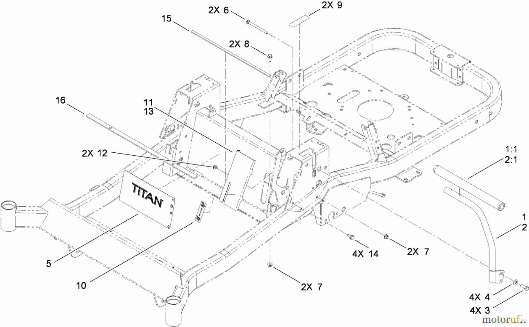  Toro Neu Mowers, Zero-Turn 74912 (ZX4800) - Toro TITAN ZX4800 Zero-Turn-Radius Riding Mower, 2010 (310000001-310999999) HANDLE CONTROL ASSEMBLY