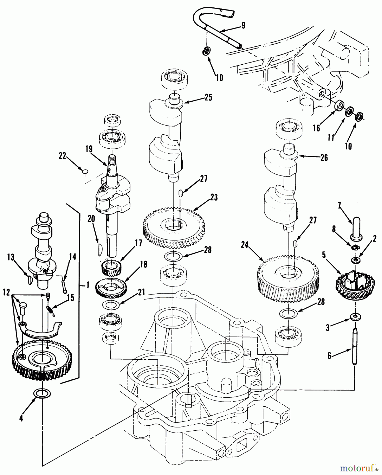  Toro Neu Mowers, Zero-Turn Y1-16OE02 (616-Z) - Toro 616-Z Tractor, 1990 CRANKSHAFT & CAMSHAFT-612-Z