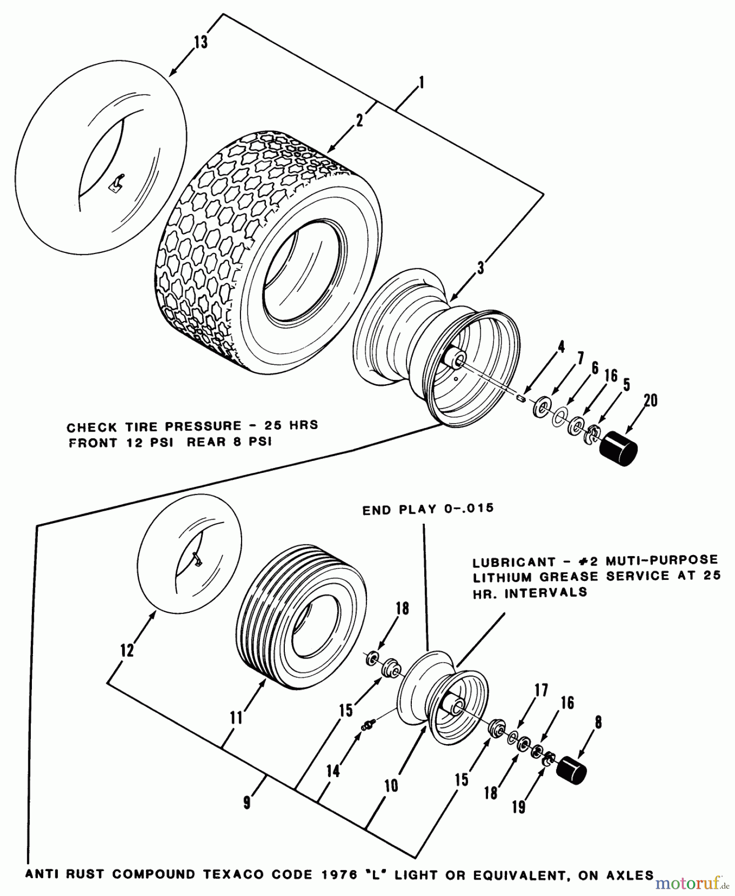  Toro Neu Mowers, Zero-Turn Y1-16OE02 (616-Z) - Toro 616-Z Tractor, 1990 WHEELS AND TIRES