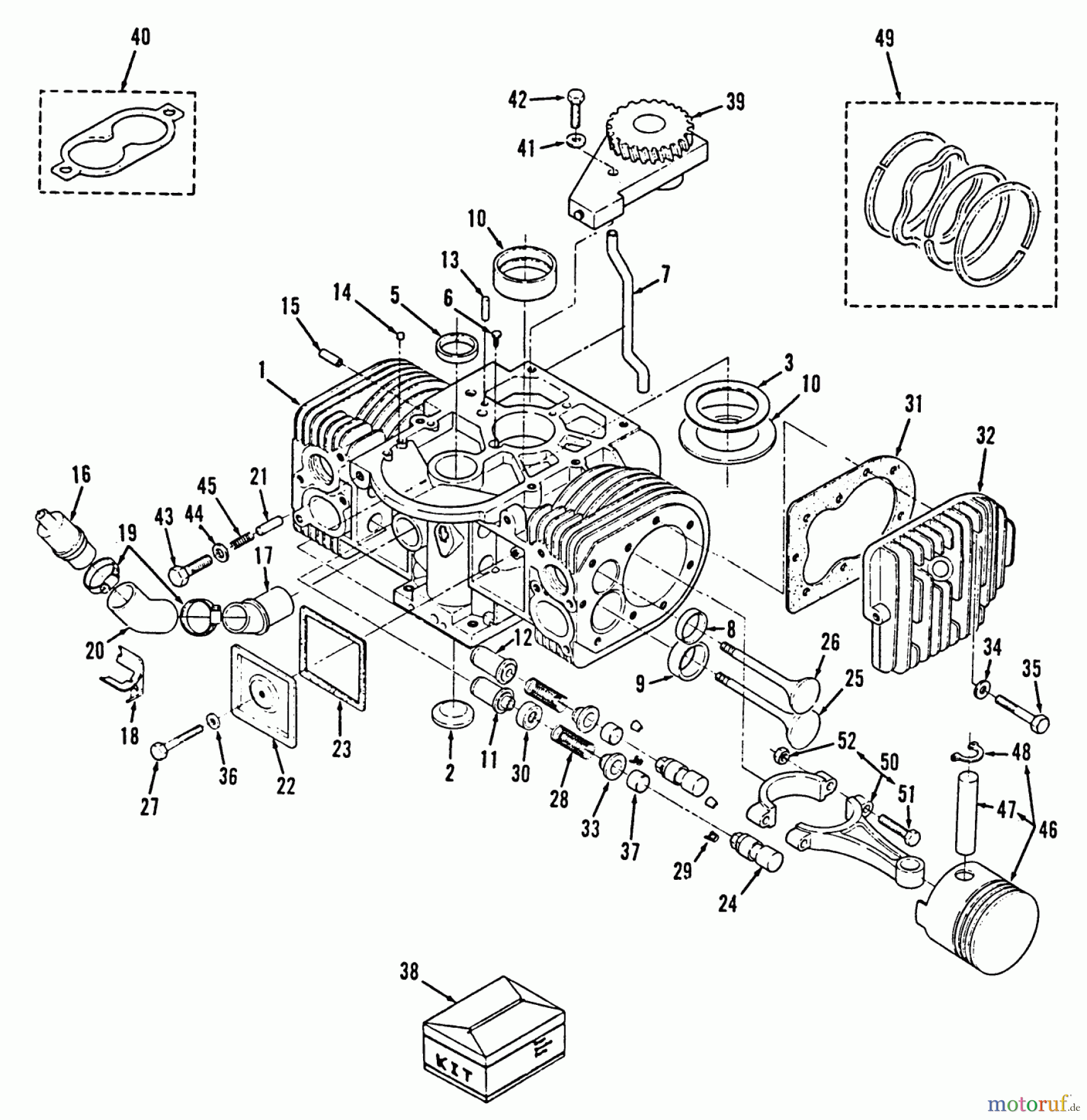 Toro Neu Mowers, Zero-Turn Y1-16OE01 (616-Z) - Toro 616-Z Tractor, 1989 SECTION 9-ENGINE CYLINDER BLOCK