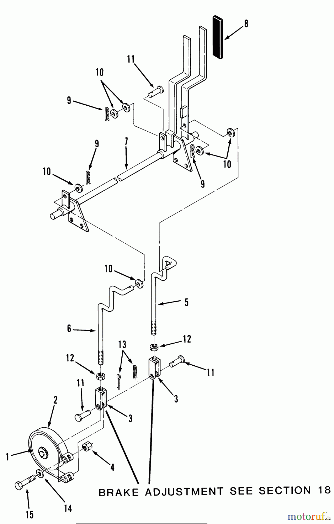  Toro Neu Mowers, Zero-Turn Z1-18KE01 (718-Z) - Toro 718-Z Tractor, 1986 PARKING BRAKE