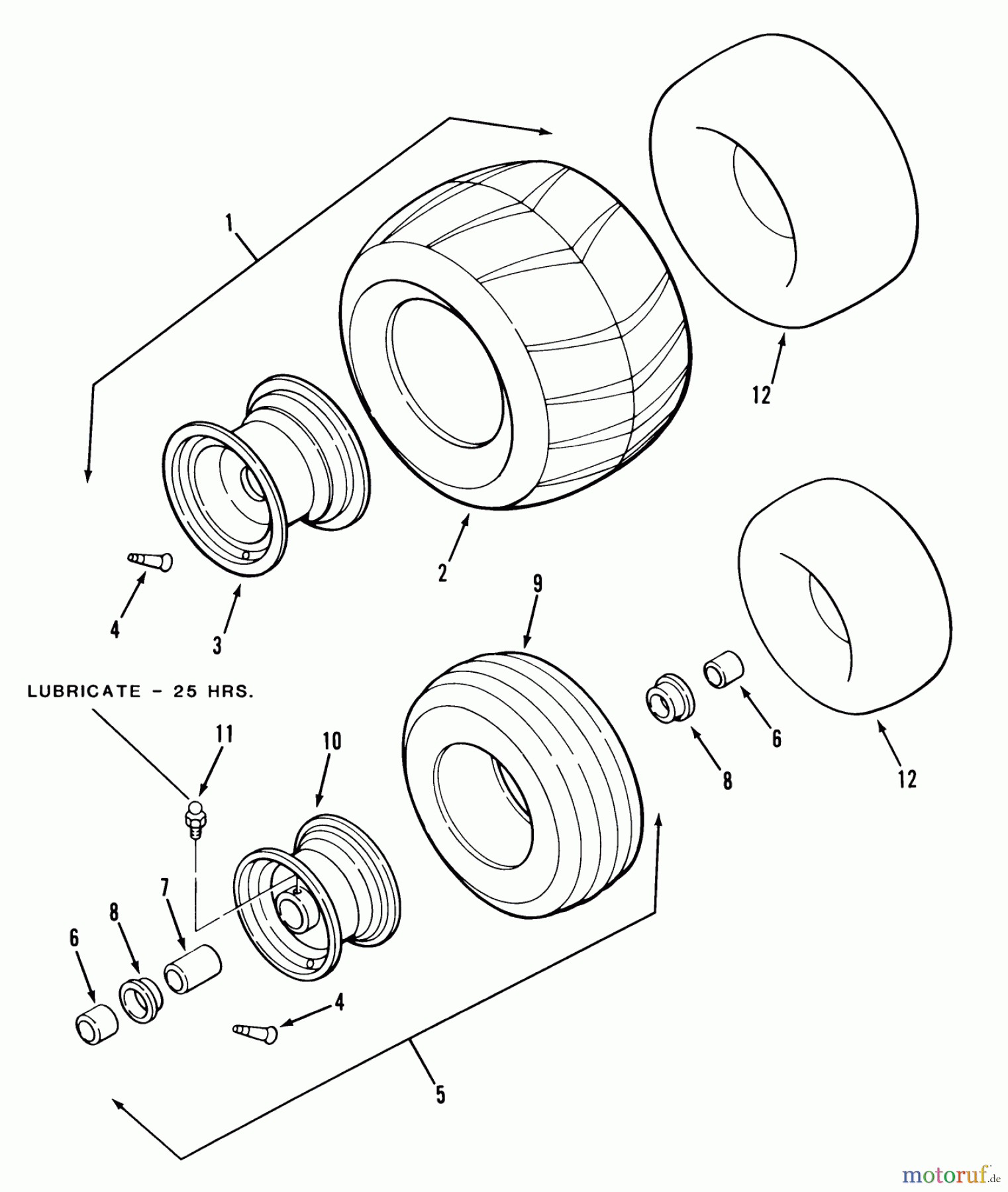 Toro Neu Mowers, Zero-Turn Z1-18KE02 (718-Z) - Toro 718-Z Tractor, 1987 WHEELS AND TIRES