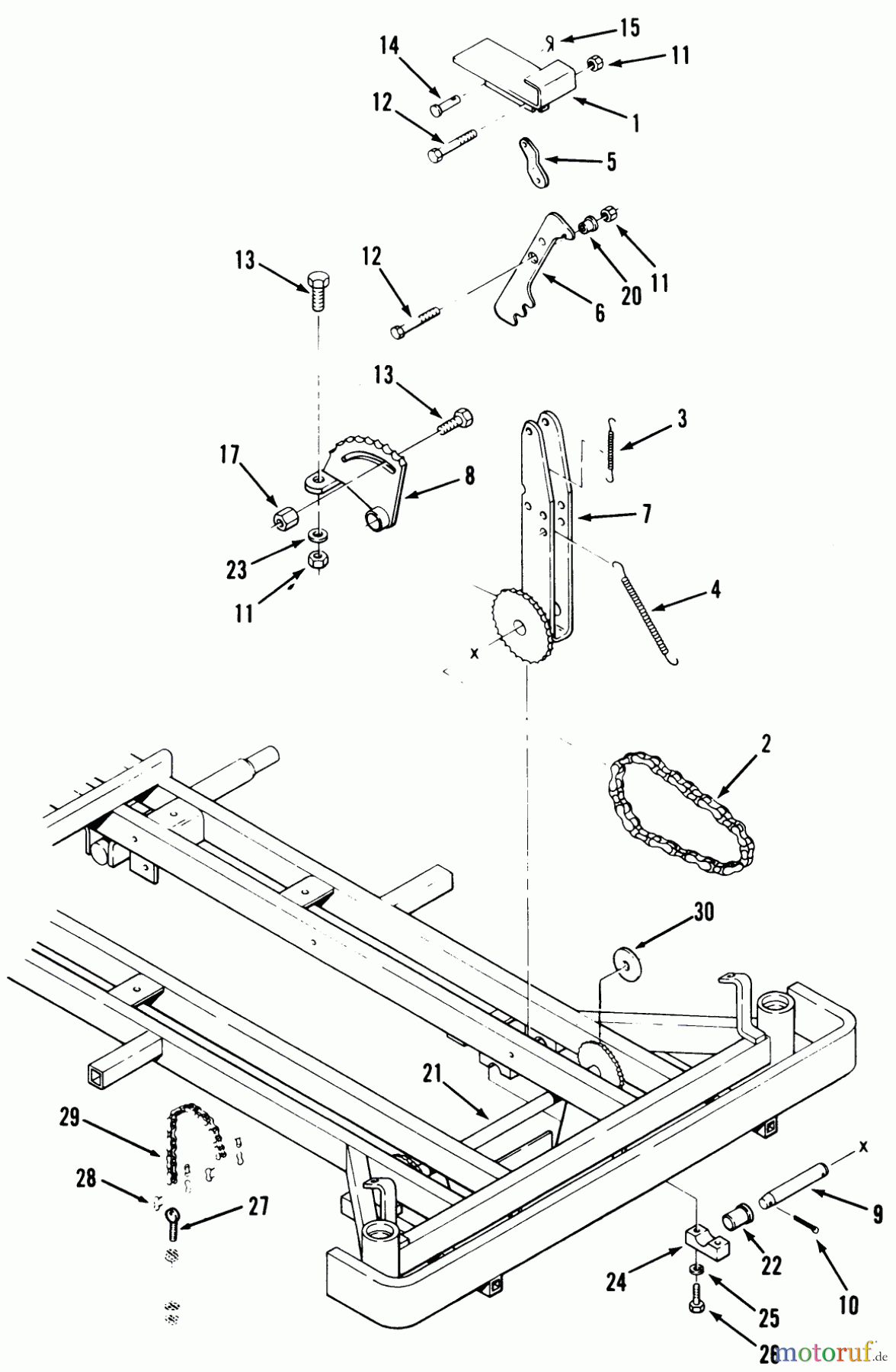  Toro Neu Mowers, Zero-Turn Z1-24OE04 (724-Z) - Toro 724-Z Tractor, 1991 (1000001-1999999) ATTACHMENT HEIGHT CONTROL