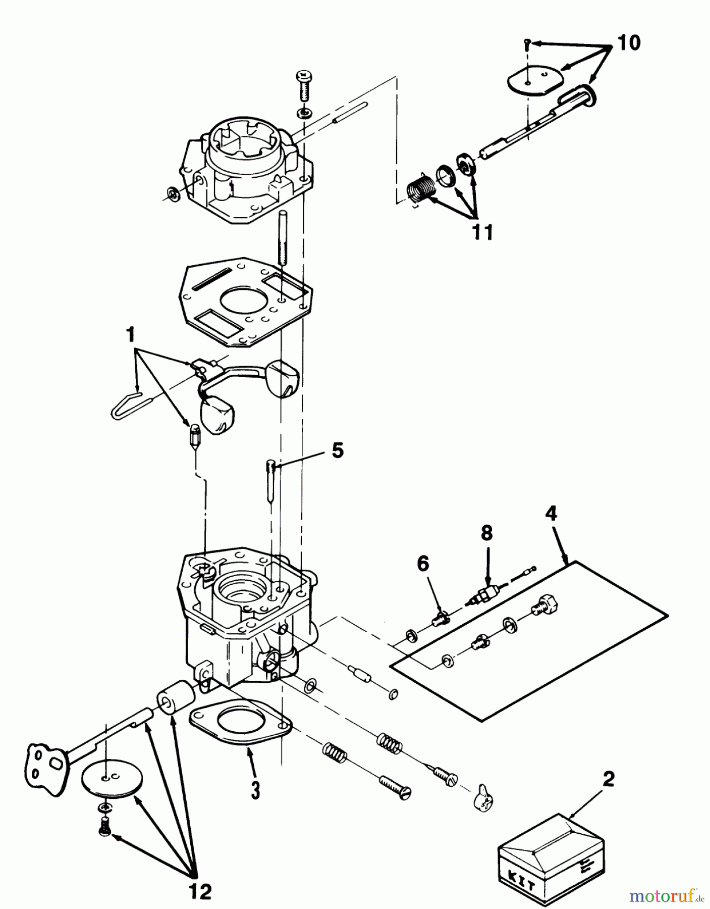  Toro Neu Mowers, Zero-Turn Z1-24OE05 (724-Z) - Toro 724-Z Tractor, 1992 (2000001-2999999) CARBURETOR COMONENTS