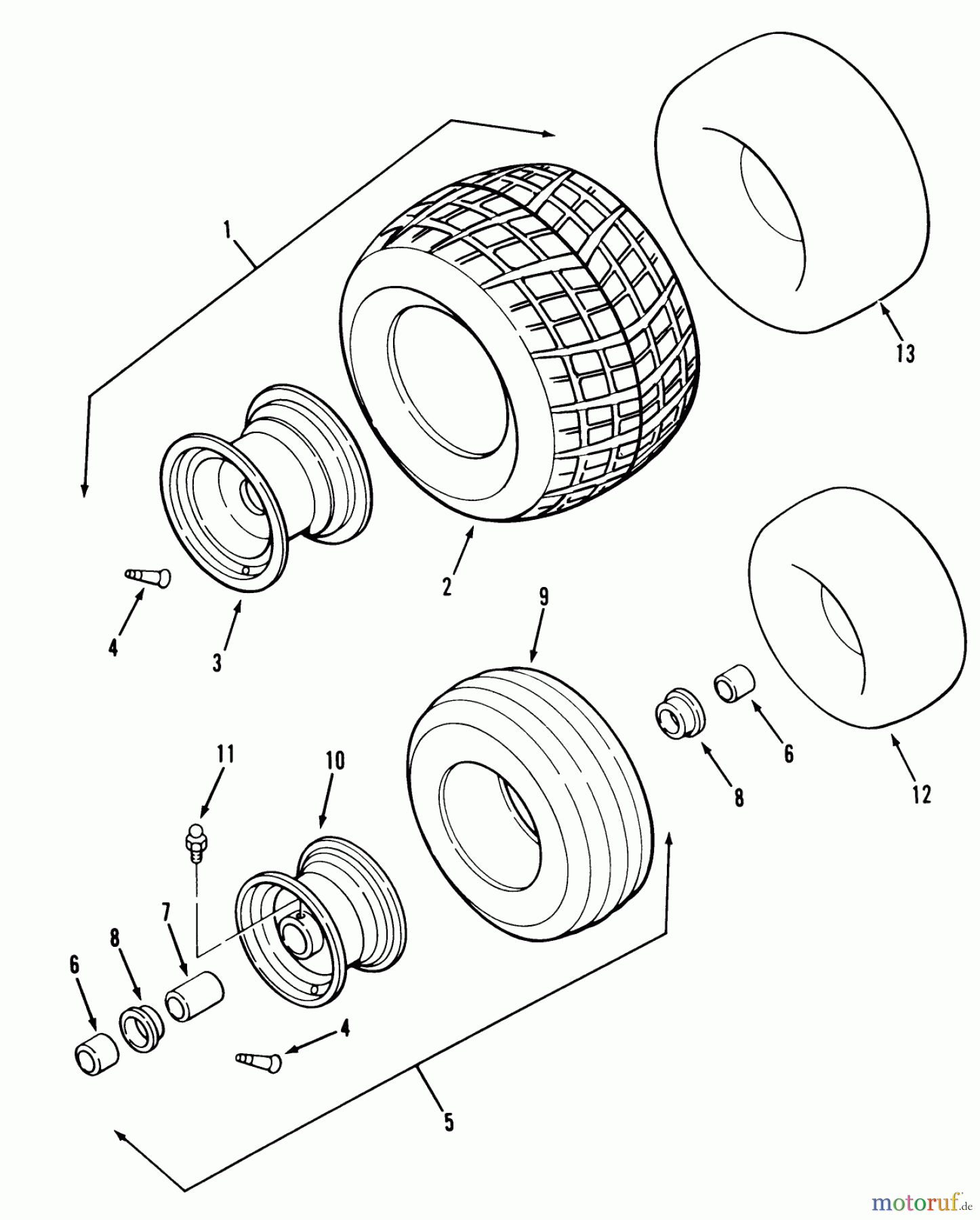  Toro Neu Mowers, Zero-Turn Z1-24OE05 (724-Z) - Toro 724-Z Tractor, 1992 (2000001-2999999) WHEELS AND TIRES