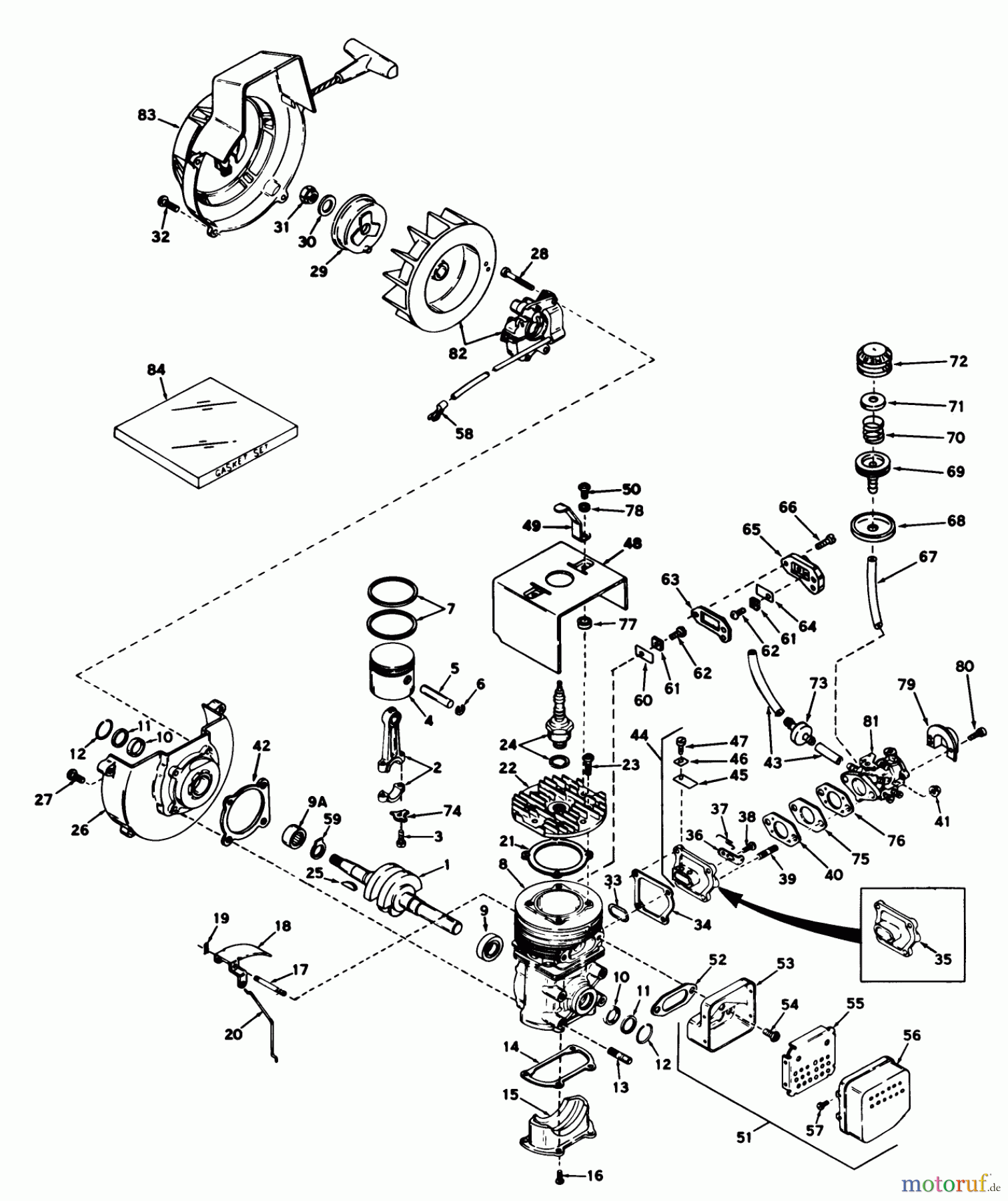  Toro Neu Snow Blowers/Snow Throwers Seite 1 31411 - Toro Snow Pup, 1968 (8000001-8999999) ENGINE MODEL NO. AH-52 PARTS LIST