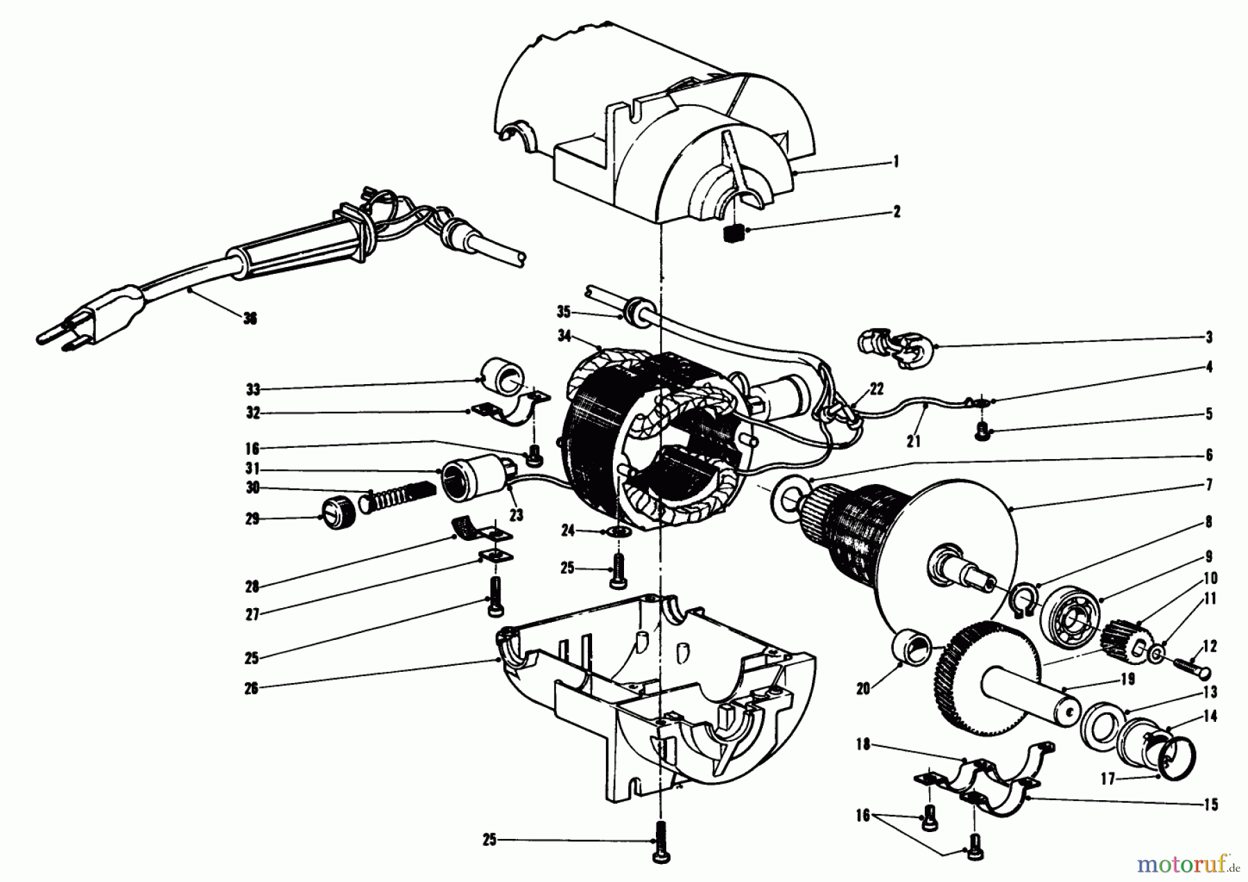  Toro Neu Snow Blowers/Snow Throwers Seite 1 31451 - Toro Snow Pup (electric), 1968 (8000001-8999999) THOR ELECTRIC MOTOR