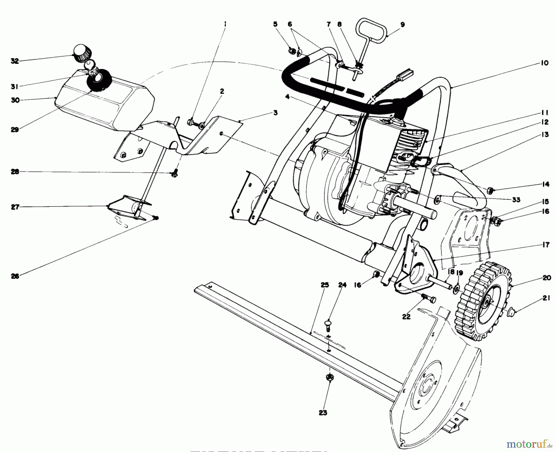  Toro Neu Snow Blowers/Snow Throwers Seite 1 31506 - Toro Snowmaster, 1977 (7000001-7999999) ENGINE ASSEMBLY