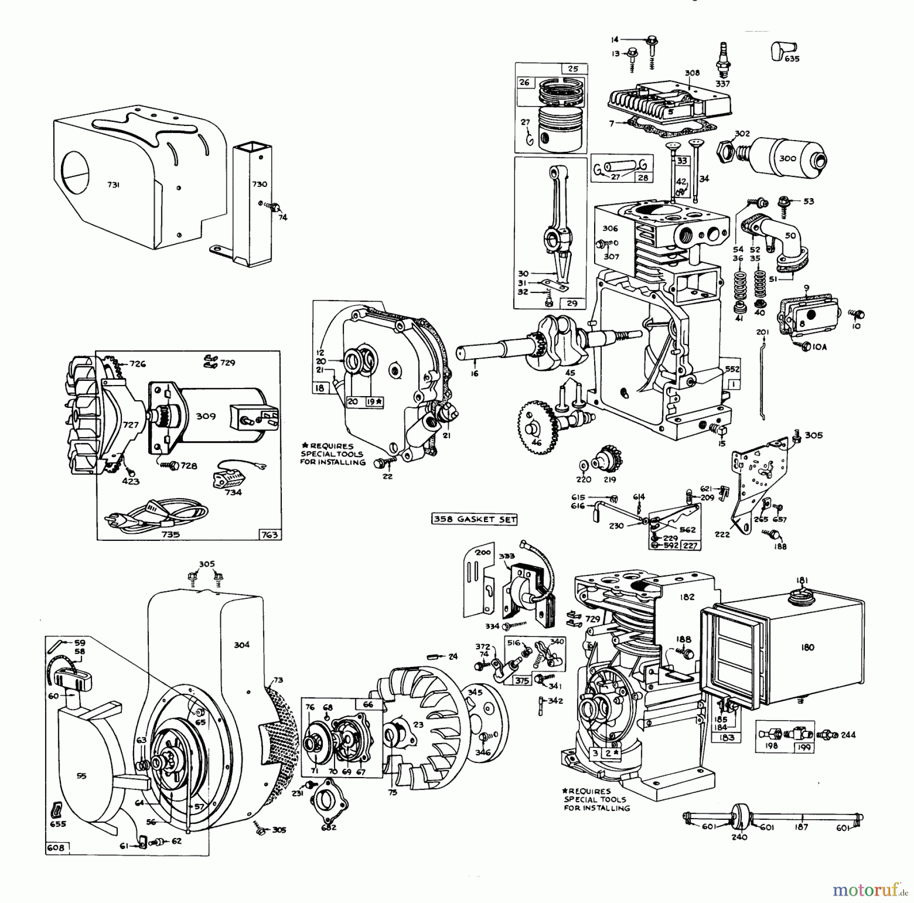  Toro Neu Snow Blowers/Snow Throwers Seite 1 31600 (732) - Toro 732 Snowthrower, 1970 (0000001-0999999) ENGINE MODEL 170403 (ELECTRIC)