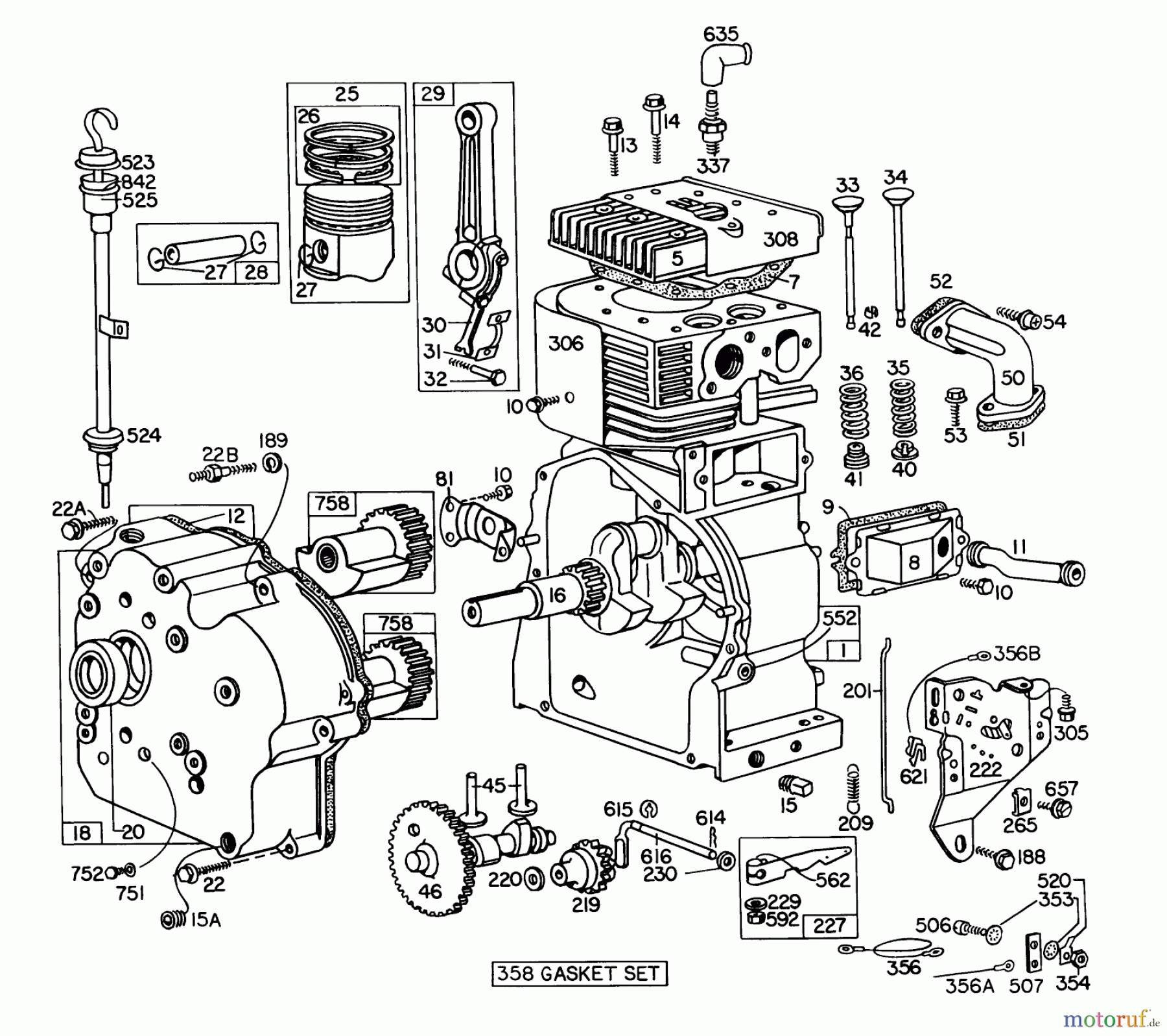  Toro Neu Snow Blowers/Snow Throwers Seite 1 31995 (1032) - Toro 1032 Snowthrower, 1975 (5000001-5999999) ENGINE BRIGGS & STRATTON MODEL NO. 251417 TYPE NO. 0140-01 #1