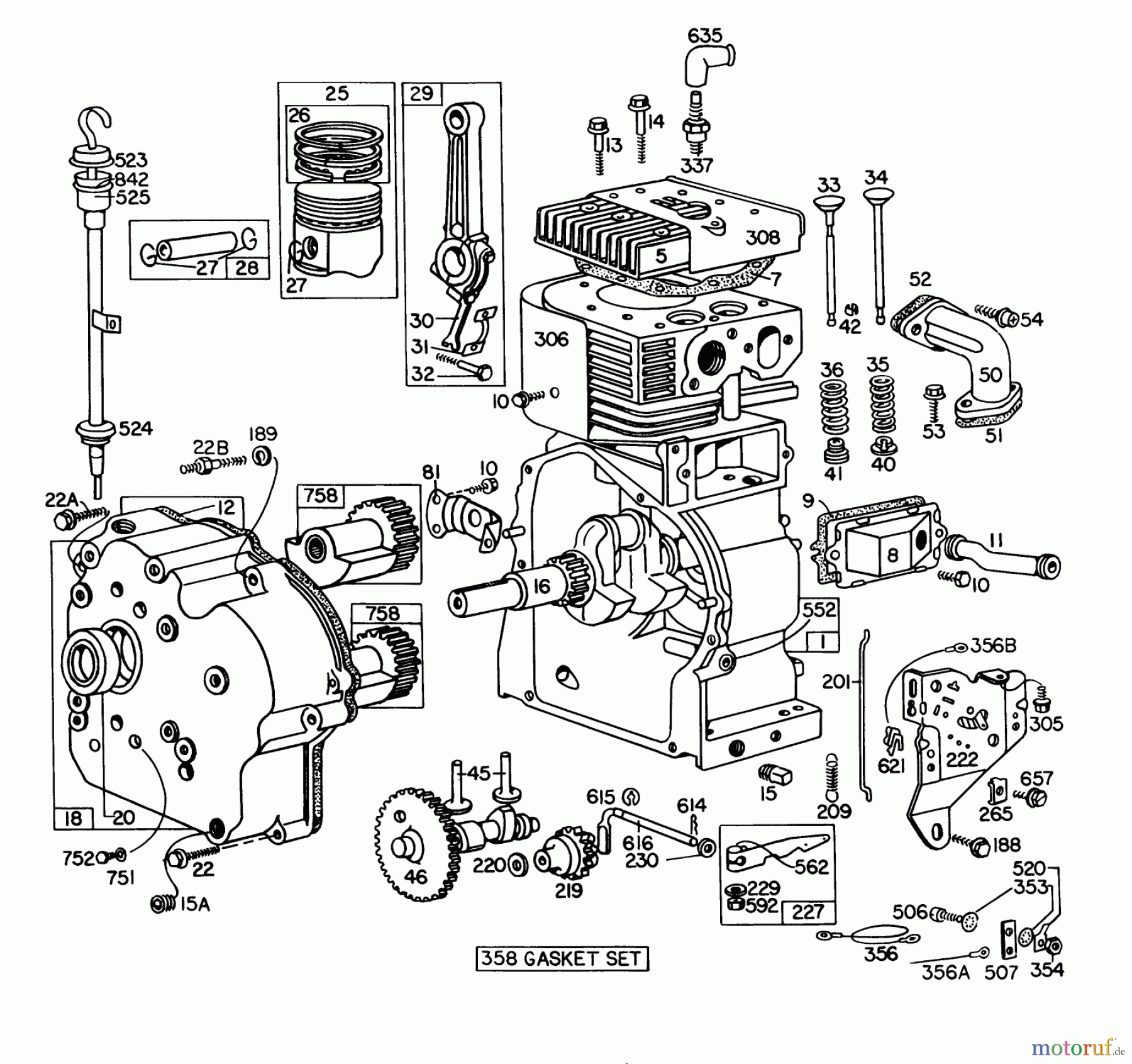  Toro Neu Snow Blowers/Snow Throwers Seite 1 31995 (1032) - Toro 1032 Snowthrower, 1977 (7000001-7999999) ENGINE BRIGGS & STRATTON MODEL NO. 251417 TYPE NO. 0173-01 #1