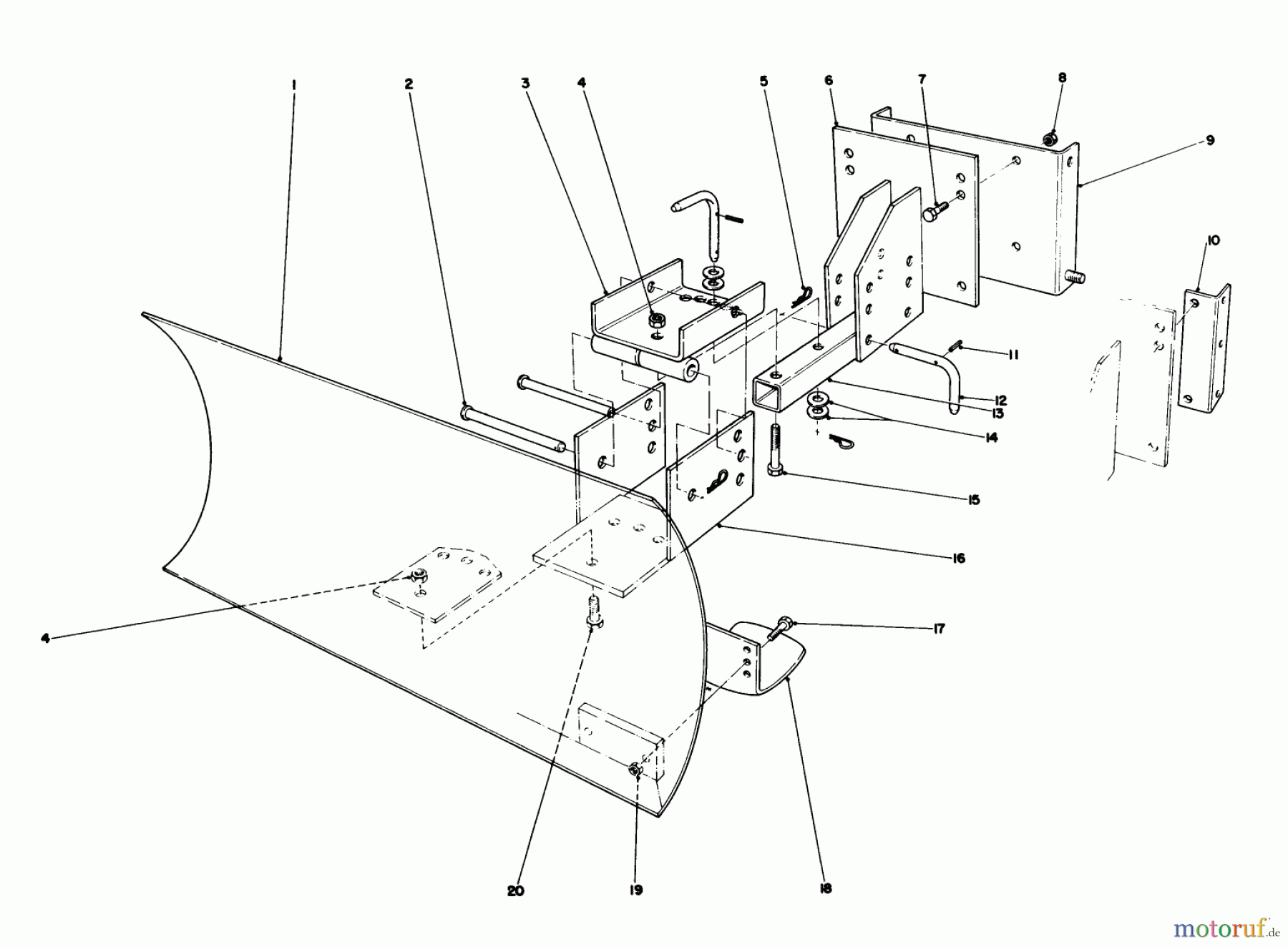  Toro Neu Snow Blowers/Snow Throwers Seite 1 38035 (3521) - Toro 3521 Snowthrower, 1986 (6000001-6999999) GRADER BLADE ASSEMBLY MODEL 59099 (OPTIONAL)