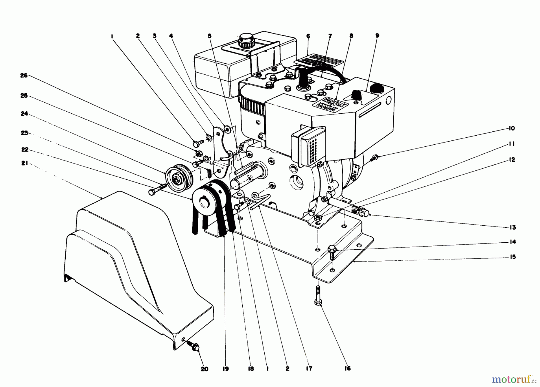  Toro Neu Snow Blowers/Snow Throwers Seite 1 38050 (724) - Toro 724 Snowthrower, 1979 (9000001-9999999) ENGINE ASSEMBLY (MODEL NO. 38050)