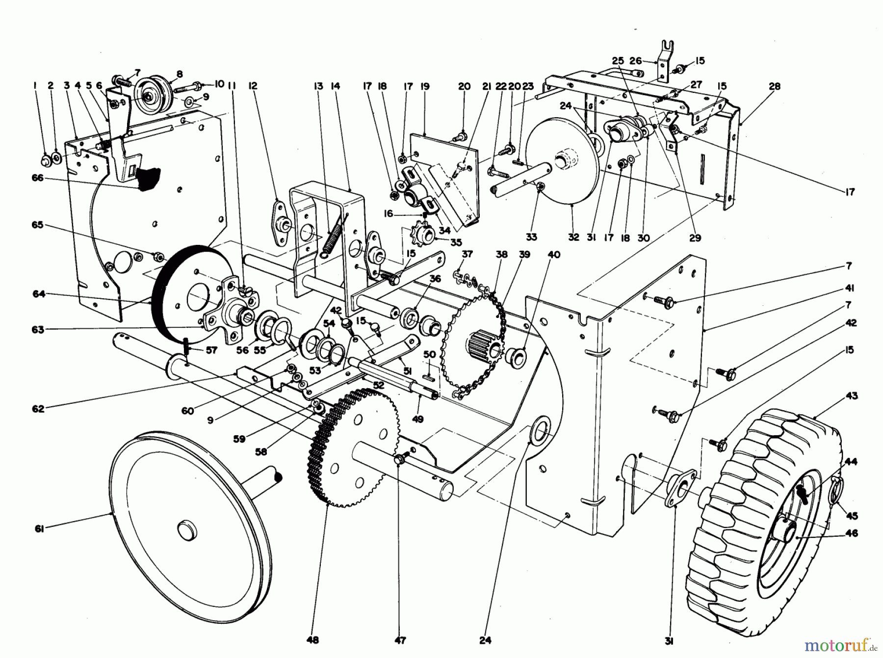  Toro Neu Snow Blowers/Snow Throwers Seite 1 38050 (724) - Toro 724 Snowthrower, 1986 (6000001-6999999) TRACTION ASSEMBLY