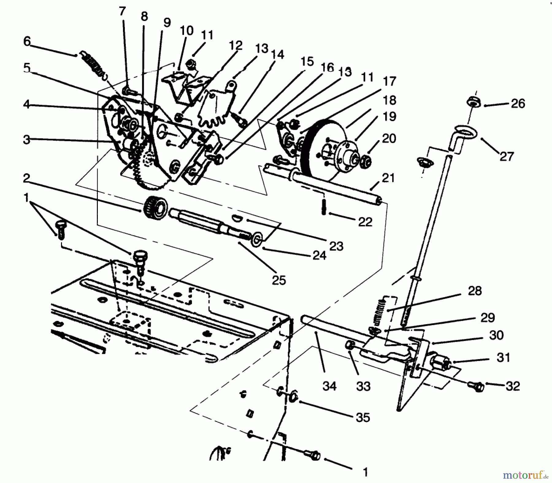  Toro Neu Snow Blowers/Snow Throwers Seite 1 38052 (521) - Toro 521 Snowthrower, 1996 (69000001-69999999) TRACTION ASSEMBLY #2