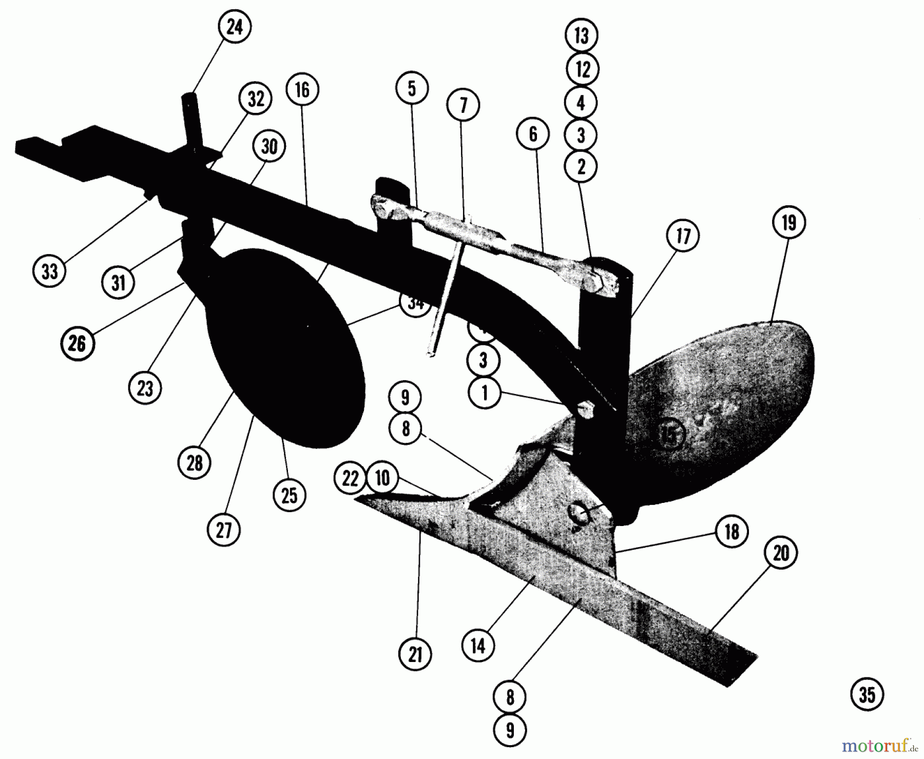  Toro Neu Accessories SC-15 - Toro Aerator, 1960 PARTS LIST FOR PP-8-A PLOW