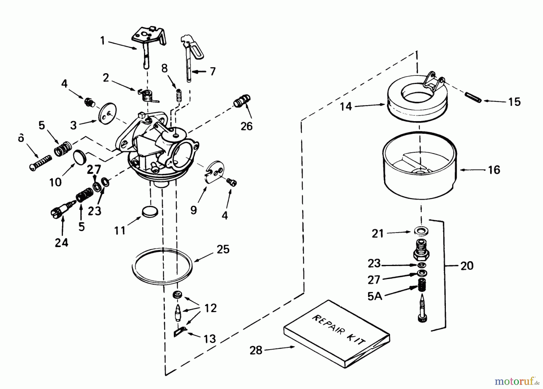  Toro Neu Snow Blowers/Snow Throwers Seite 1 38080 (824) - Toro 824 Snowthrower, 1980 (0000001-0999999) CARBURETOR NO. 632111