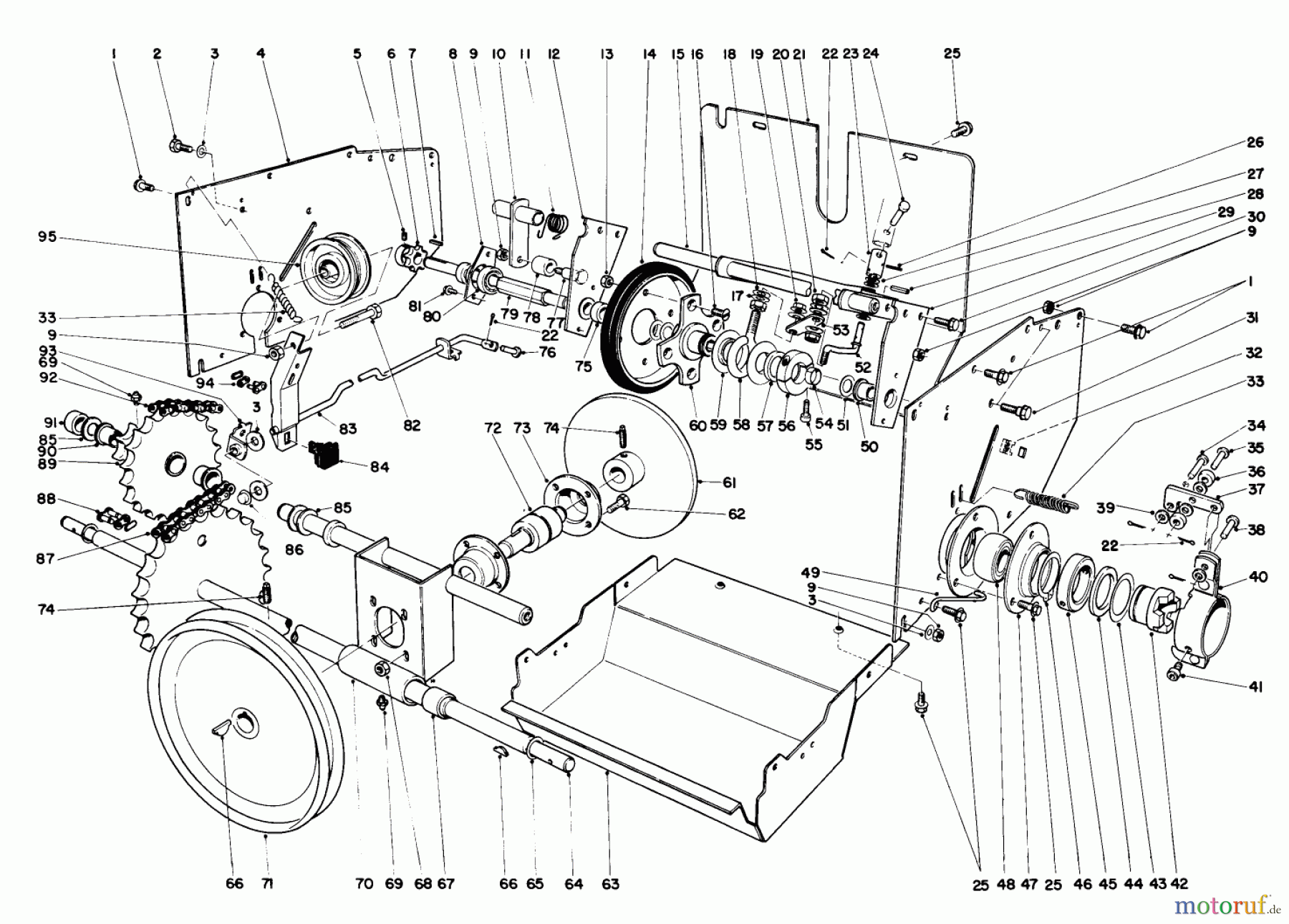  Toro Neu Snow Blowers/Snow Throwers Seite 1 38095 (1132) - Toro 1132 Snowthrower, 1984 (4000001-4999999) TRACTION ASSEMBLY