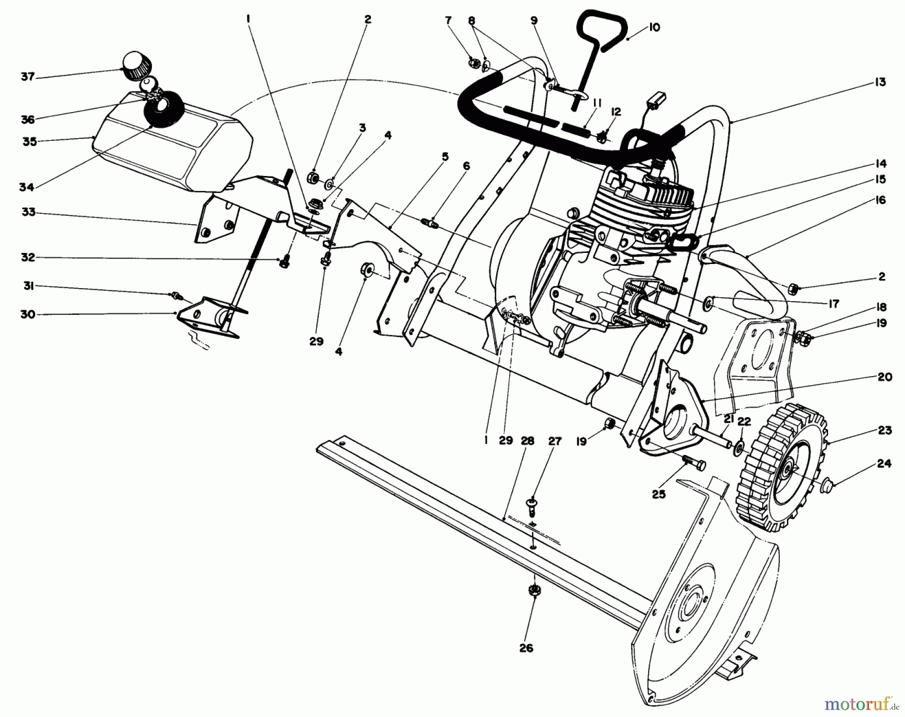  Toro Neu Snow Blowers/Snow Throwers Seite 1 38115C (CR-20R) - Toro CR-20 Snowthrower, 1987 (7000001-7999999) ENGINE ASSEMBLY (MODEL NO. 38110C)