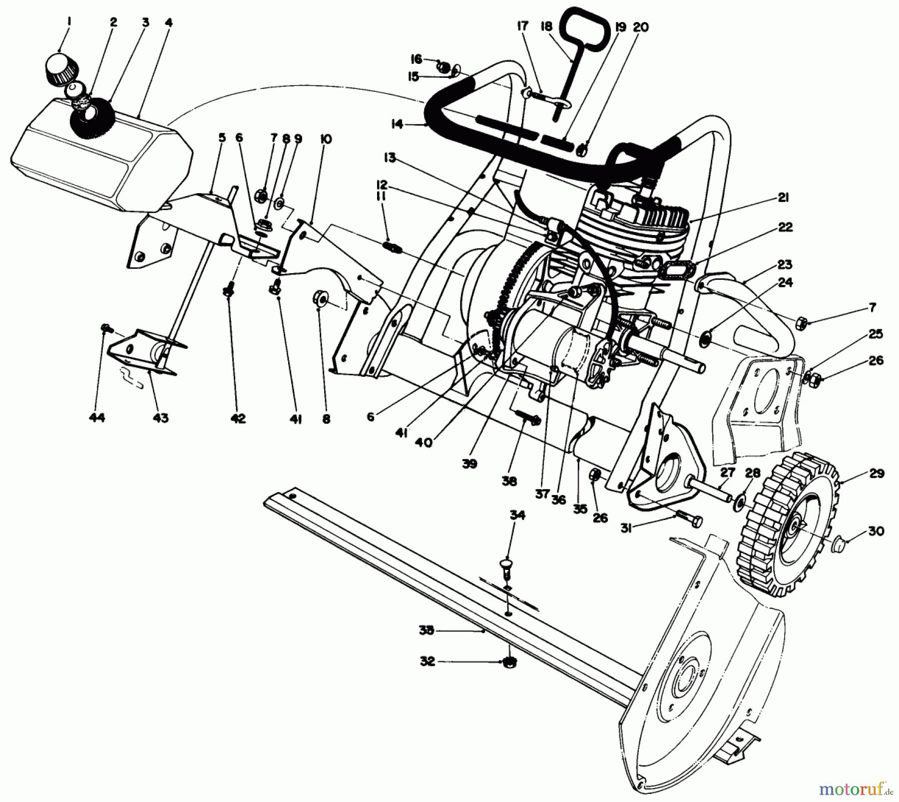  Toro Neu Snow Blowers/Snow Throwers Seite 1 38116C (CR-20R) - Toro CR-20 Snowthrower, 1987 (7000001-7999999) ENGINE ASSEMBLY (MODELS NO. 38115C & 38116C)
