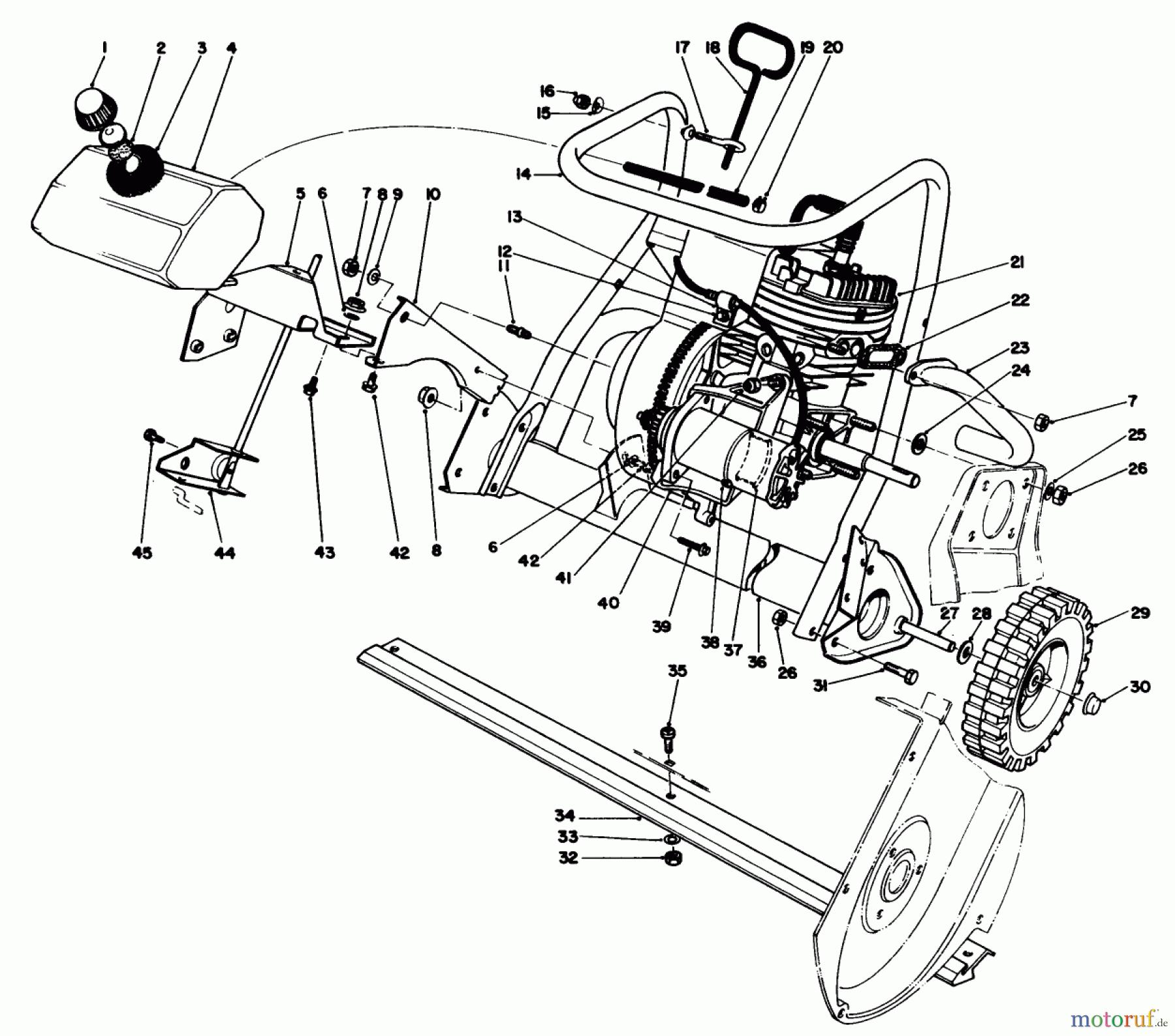  Toro Neu Snow Blowers/Snow Throwers Seite 1 38110C (CR-20R) - Toro CR-20R Snowthrower, 1990 (0000001-0999999) ENGINE ASSEMBLY (MODEL NO. 38115C)