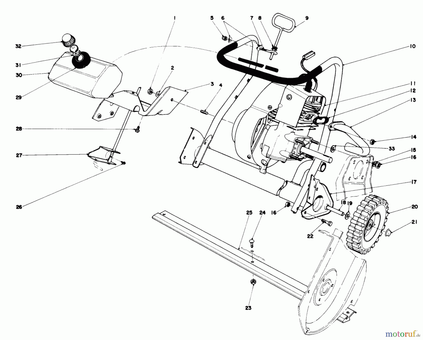  Toro Neu Snow Blowers/Snow Throwers Seite 1 38120 (S-200) - Toro S-200 Snowthrower, 1980 (0015001-0099999) ENGINE ASSEMBLY