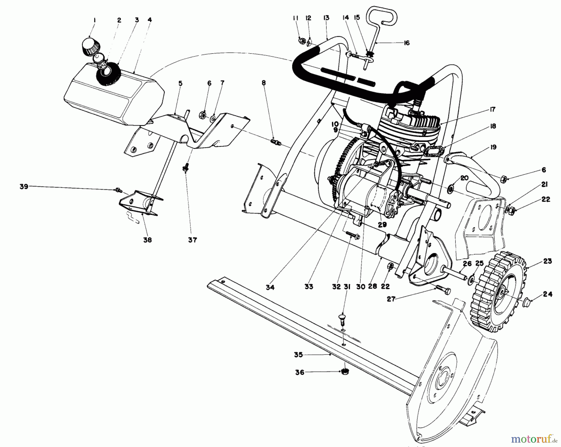  Toro Neu Snow Blowers/Snow Throwers Seite 1 38130 (S-200) - Toro S-200 Snowthrower, 1980 (0500000-0999999) ENGINE ASSEMBLY (MODEL 38130)