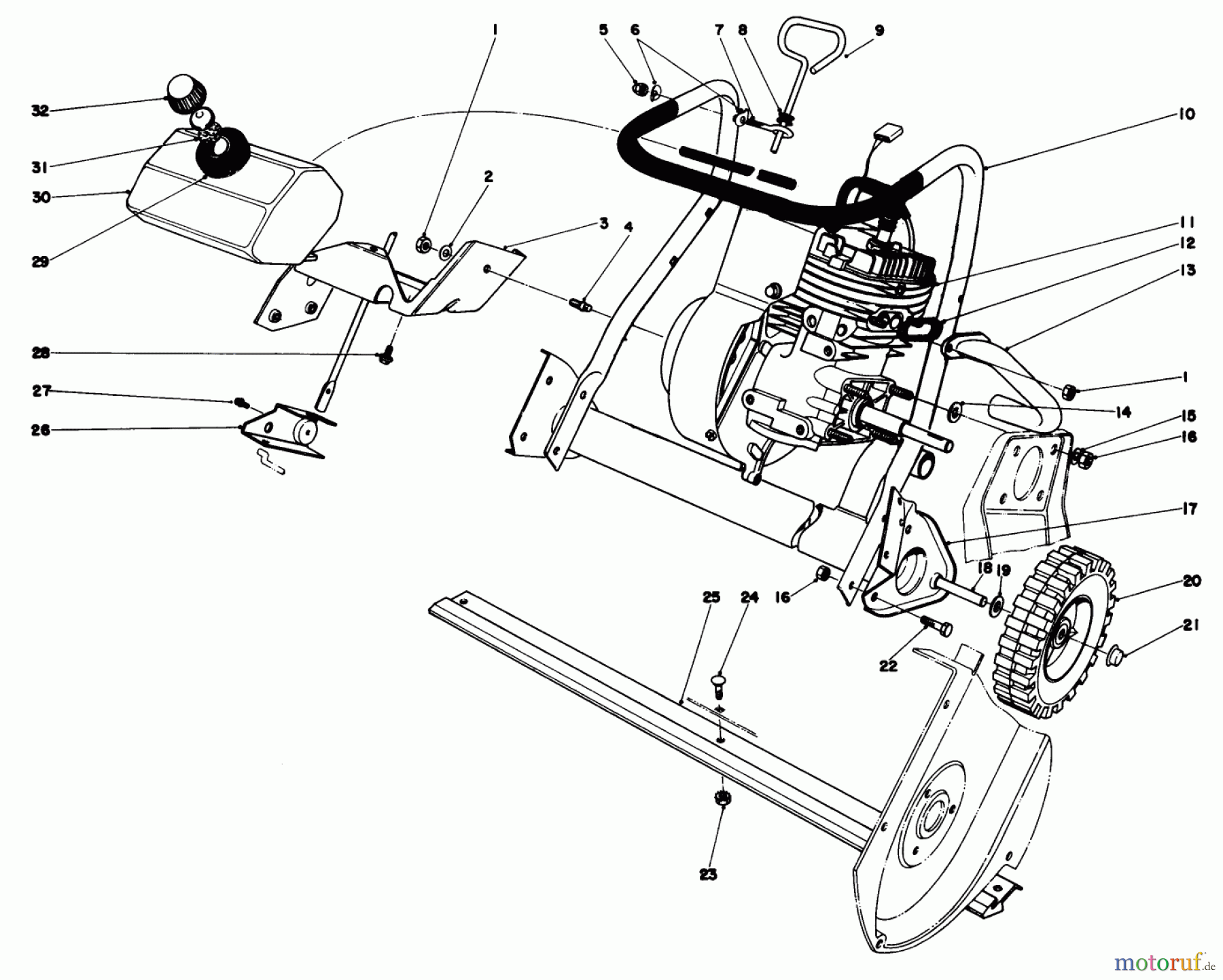  Toro Neu Snow Blowers/Snow Throwers Seite 1 38120 (S-200) - Toro S-200 Snowthrower, 1981 (1000351-1999999) ENGINE ASSEMBLY (MODEL 38120)