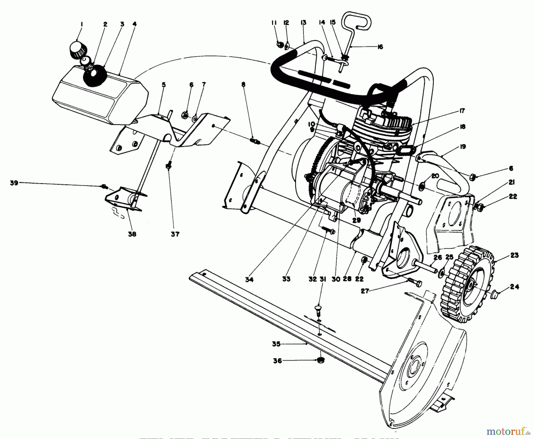  Toro Neu Snow Blowers/Snow Throwers Seite 1 38120 (S-200) - Toro S-200 Snowthrower, 1982 (2000001-2999999) ENGINE ASSEMBLY (MODEL 38130)