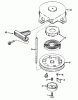 Toro 38120 (S-200) - S-200 Snowthrower, 1984 (4000001-4999999) Ersatzteile SHROUD & REWIND STARTER NO. 590537 ENGINE TECUMSEH MODEL NO. AH520 TYPE 1602A & 1603B
